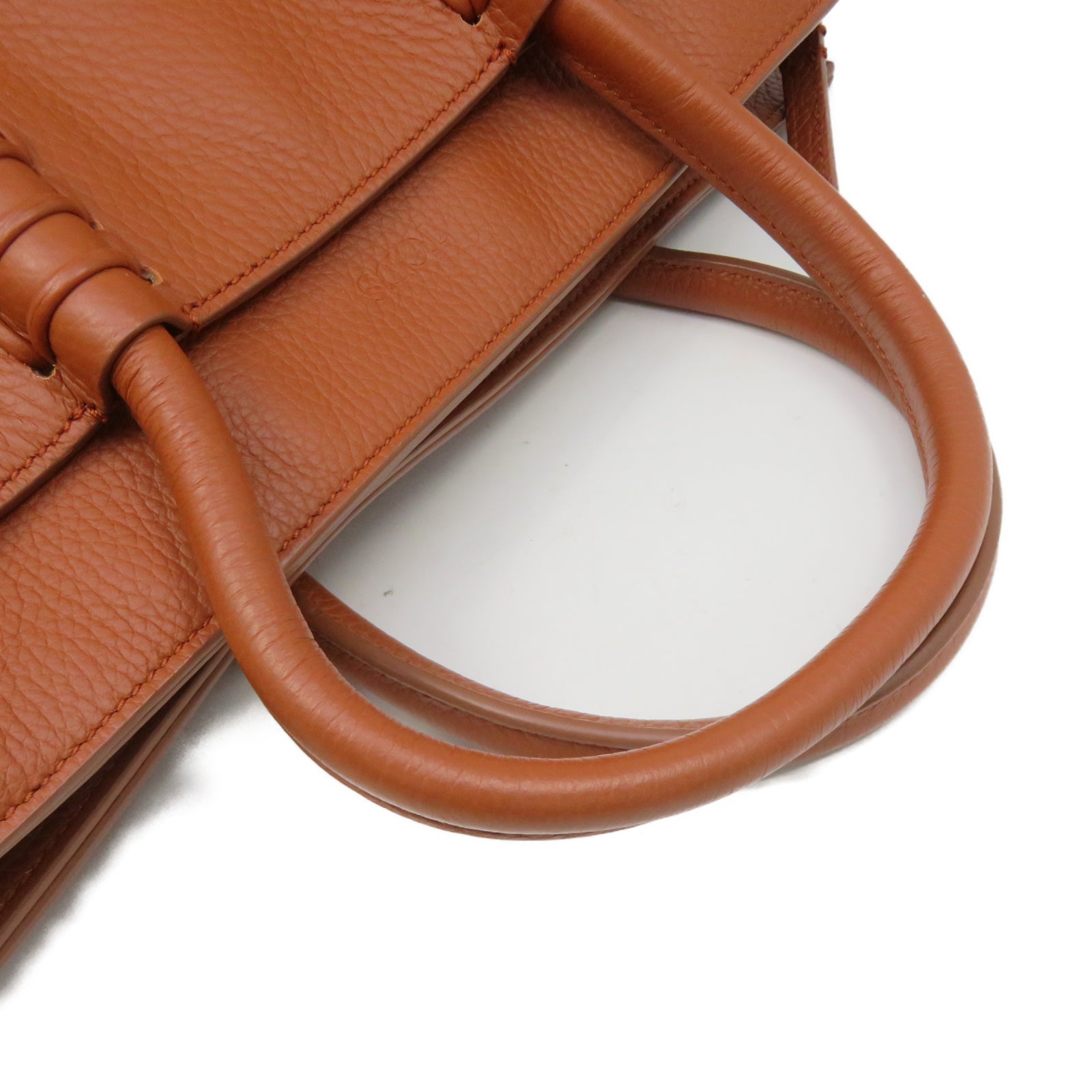 TOD’S 牛皮皮革2 Way Shoulder Bag銀扣手挽肩背兩用袋棕色