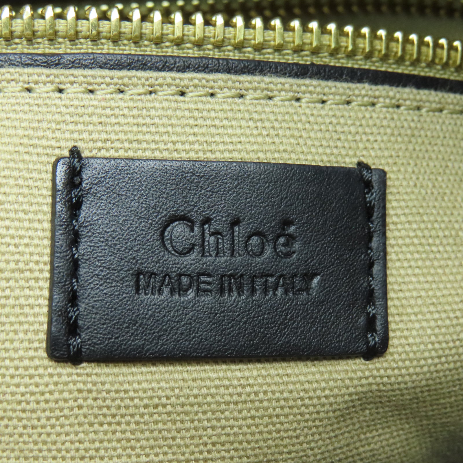 Chloe 牛皮皮革Handbag金扣手挽袋黑色