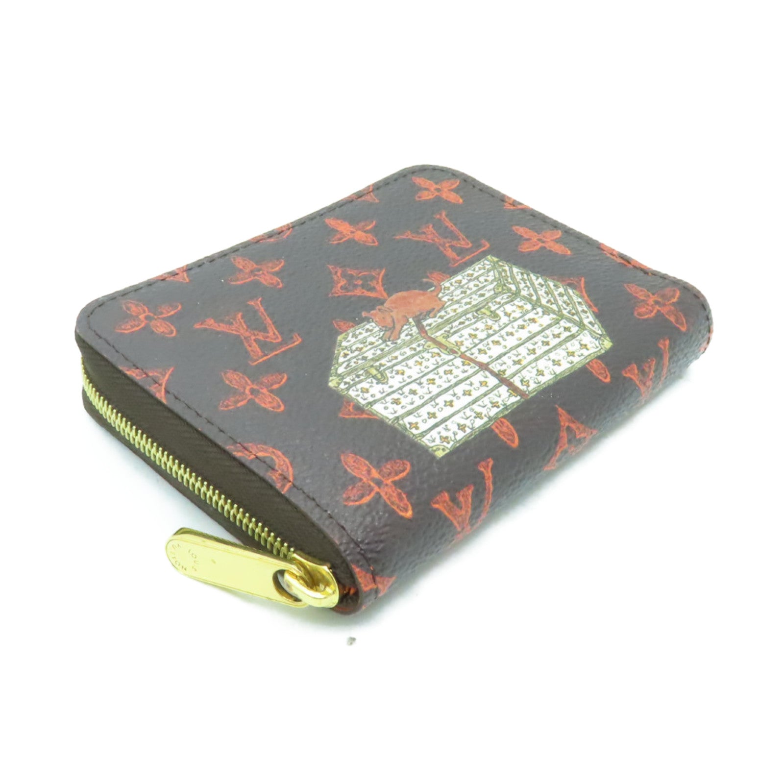LOUIS VUITTON Catogram Zippy Coin Purse金扣零錢包棕色