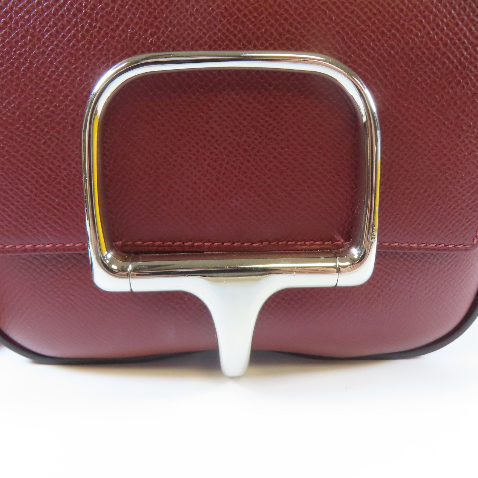 HERMES Veau Epsom皮革Della Cavaller Mini銀扣肩背袋紅色