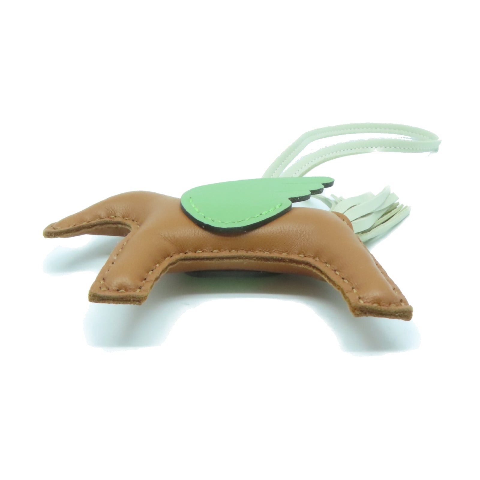 HERMES Swift皮革Rodeo Pegase MM掛飾Gold經典駝色/Vert Criquet牛油果綠/Nata奶油白色