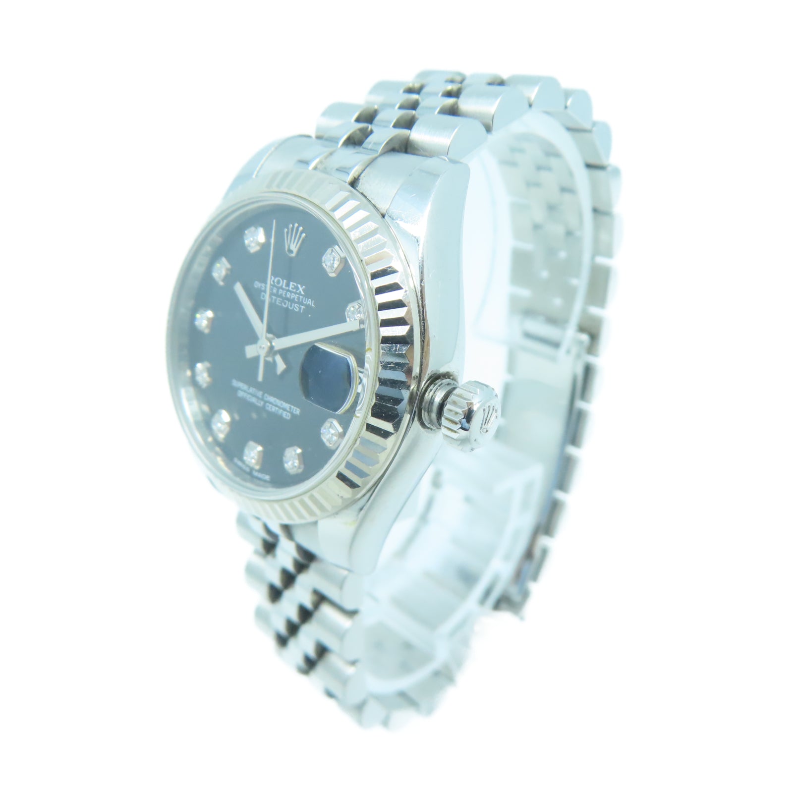ROLEX Datejust 31mm不鏽鋼/鑽石手錶自動機芯黑色