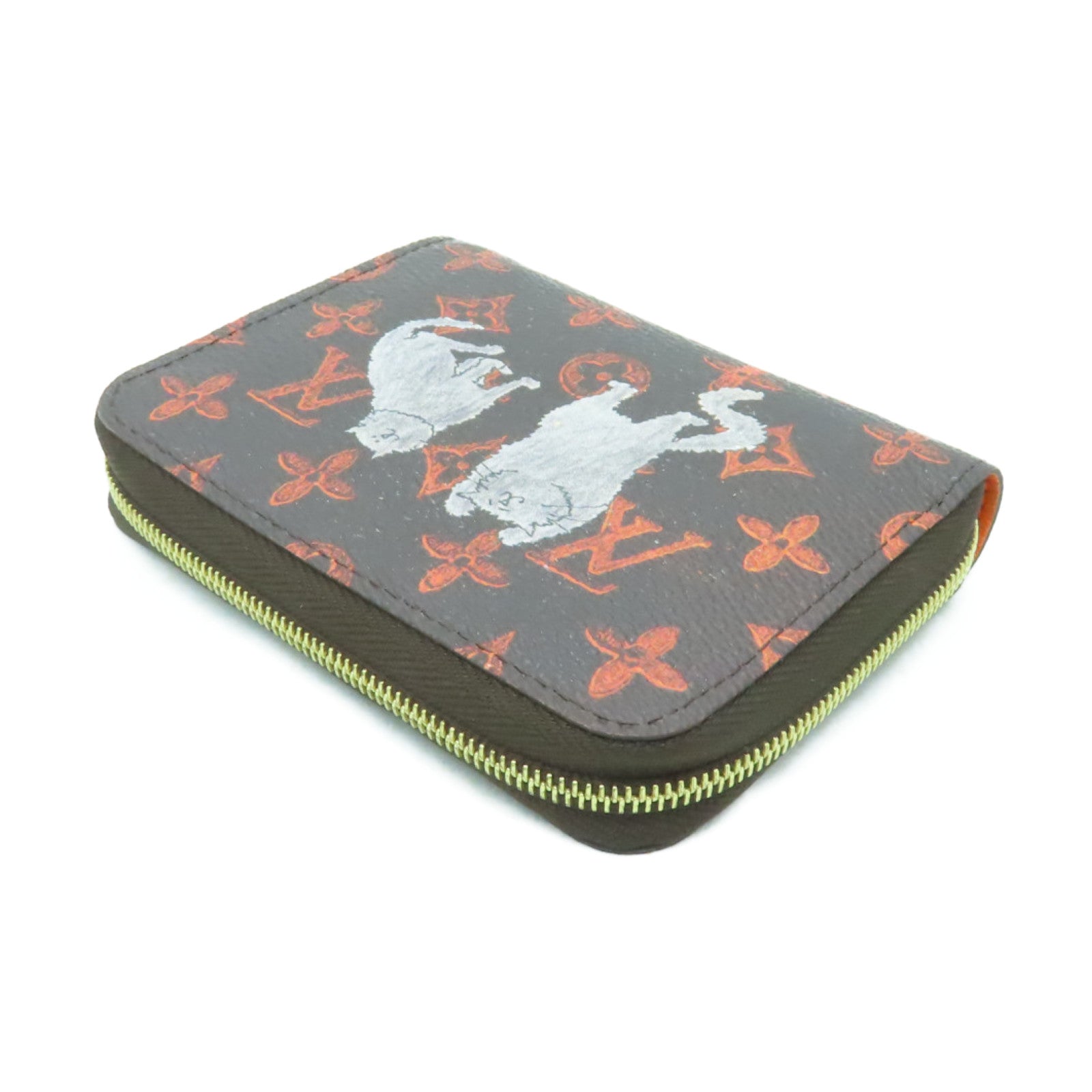 LOUIS VUITTON Catogram Zippy Coin Purse金扣零錢包棕色
