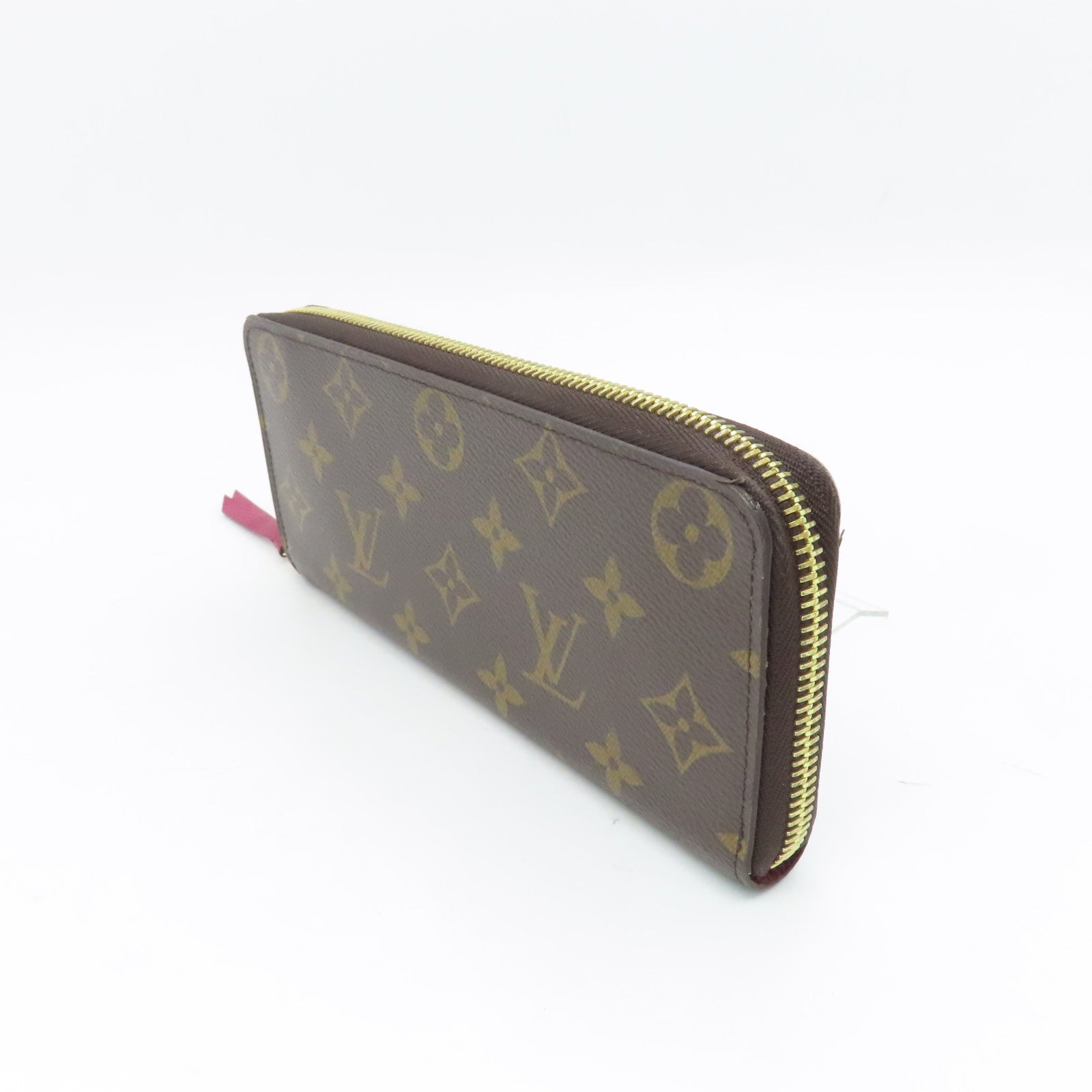 LOUIS VUITTON Monogram Clemence Gold Buckle Long Wallet Brown