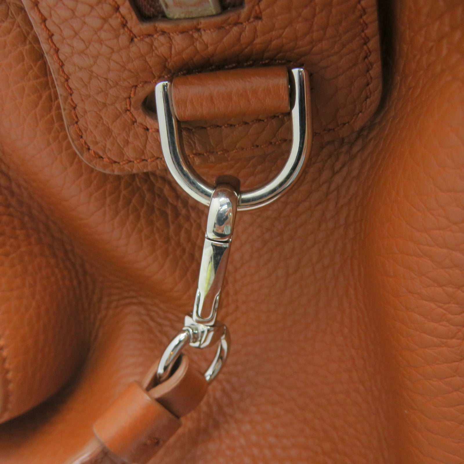 TOD’S 牛皮皮革2 Way Shoulder Bag銀扣手挽肩背兩用袋棕色