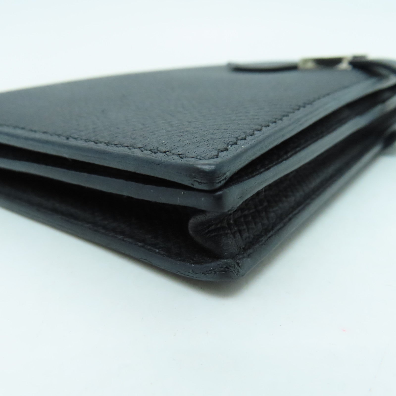 HERMES Epsom皮革Bearn Long Wallet銀扣長錢包黑色