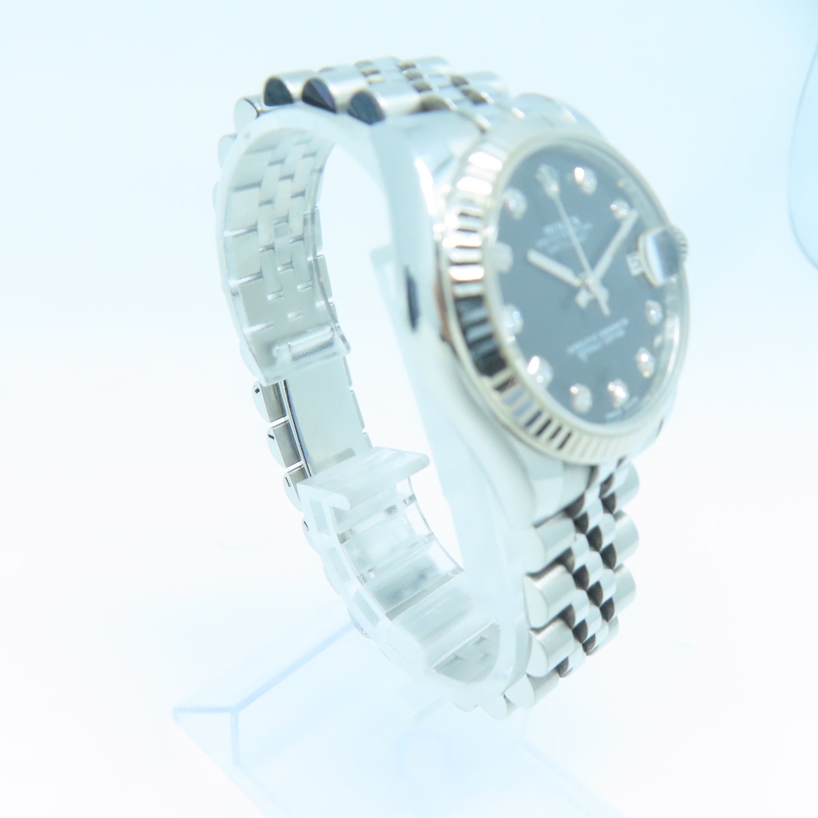 ROLEX Datejust 31mm不鏽鋼/鑽石手錶自動機芯黑色