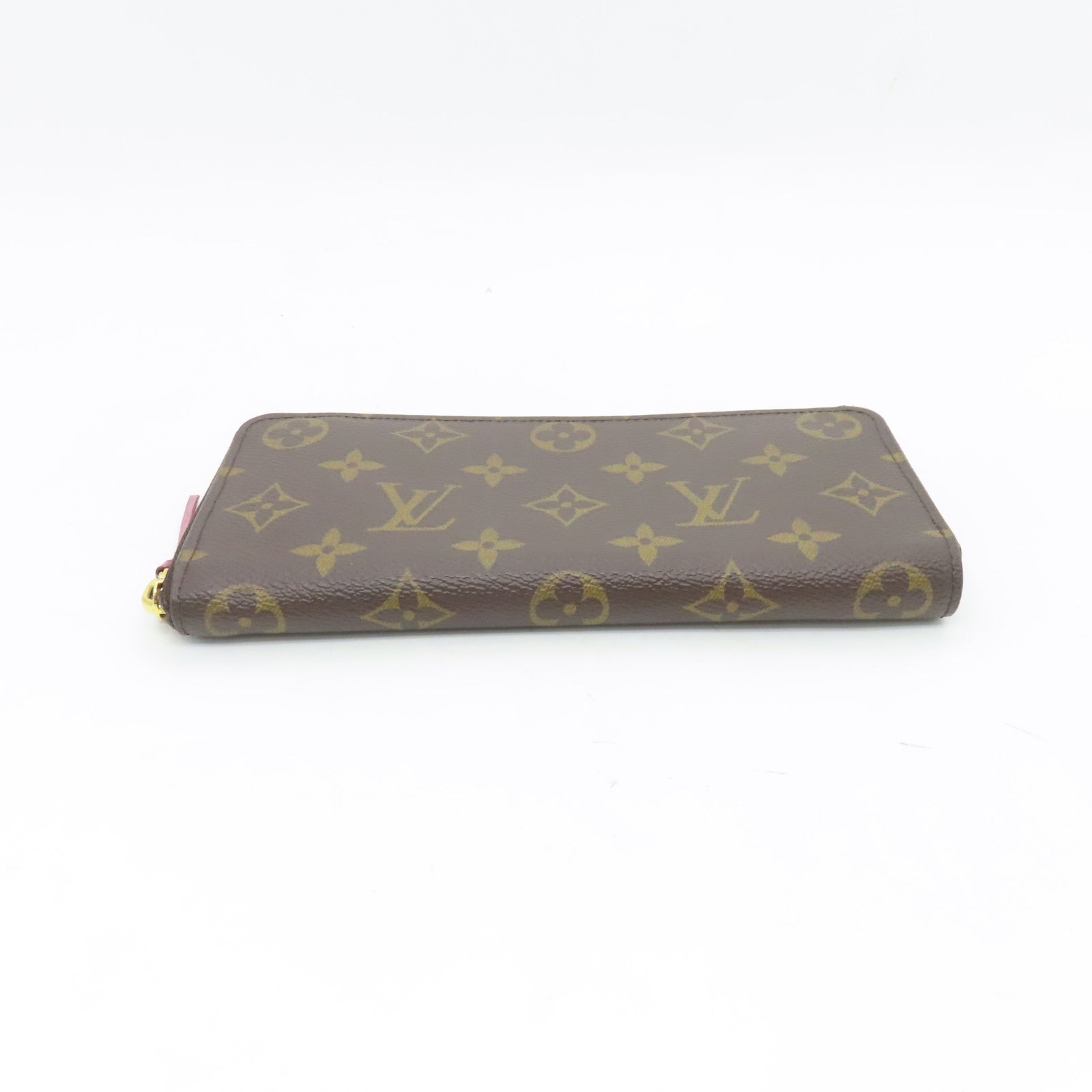 LOUIS VUITTON Monogram Clemence Gold Buckle Long Wallet Brown
