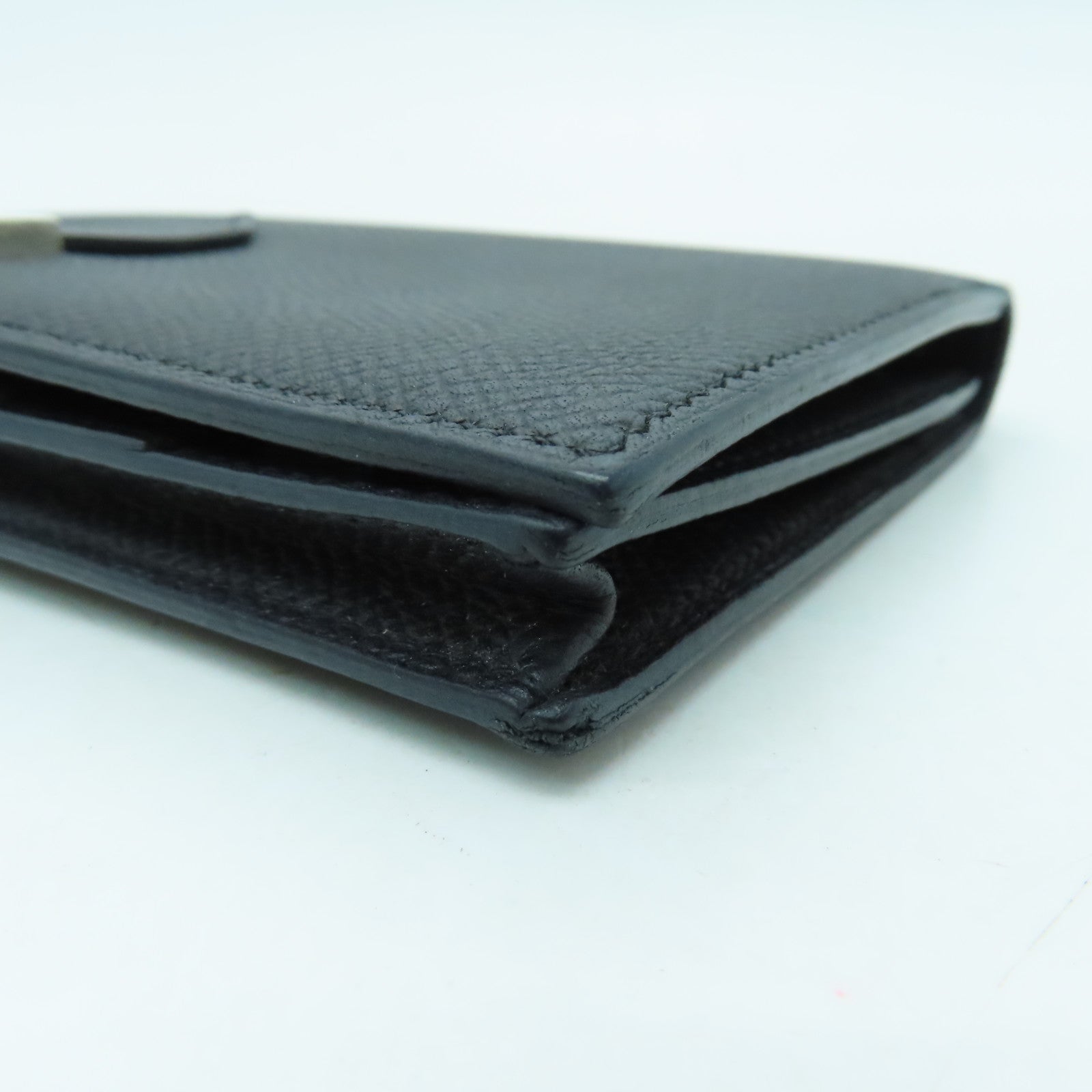 HERMES Epsom皮革Bearn Long Wallet銀扣長錢包黑色