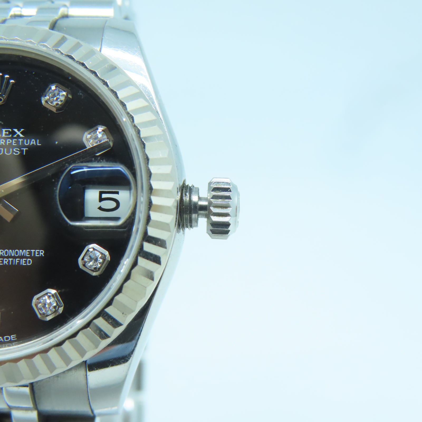 ROLEX Datejust 31mm不鏽鋼/鑽石手錶自動機芯黑色