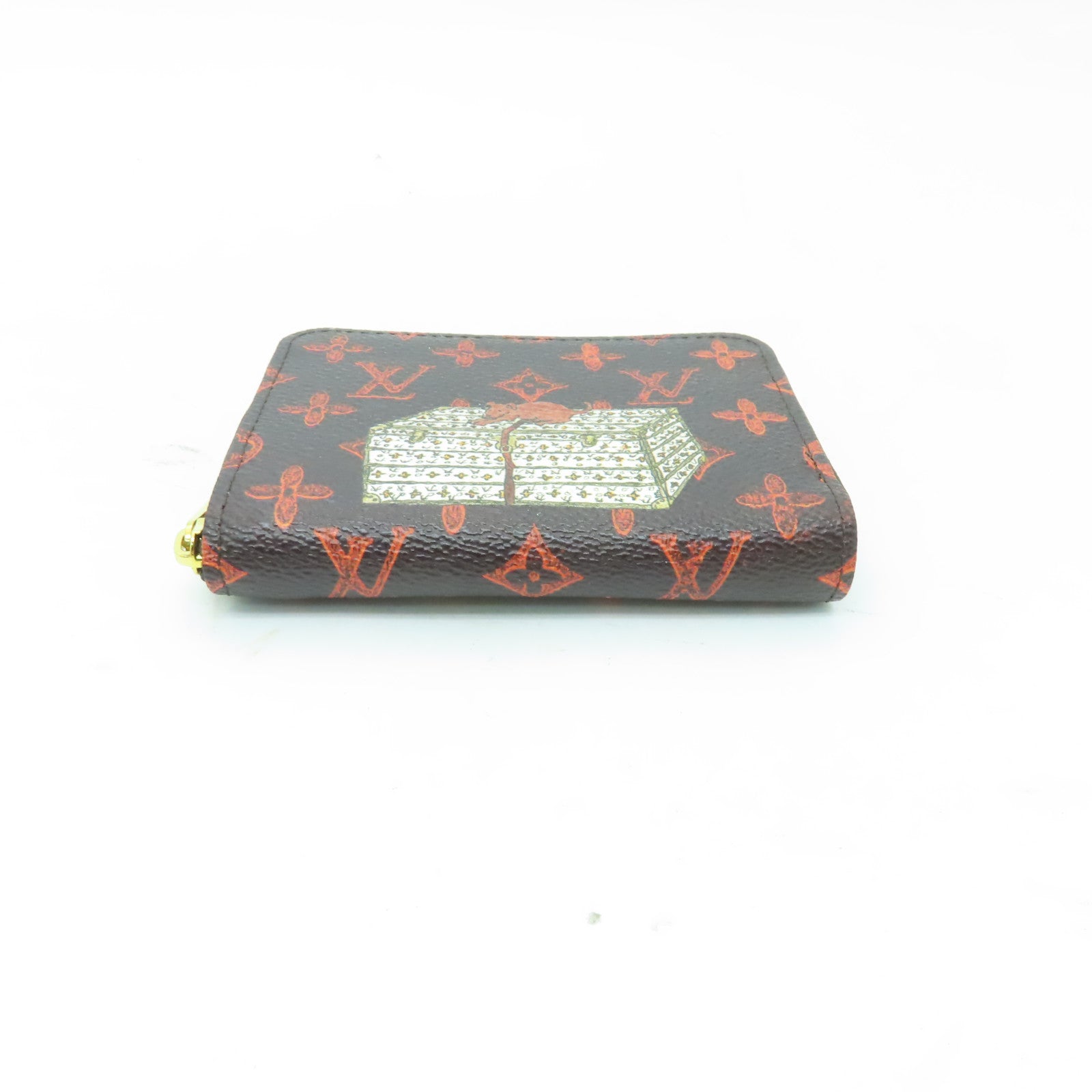 LOUIS VUITTON Catogram Zippy Coin Purse金扣零錢包棕色
