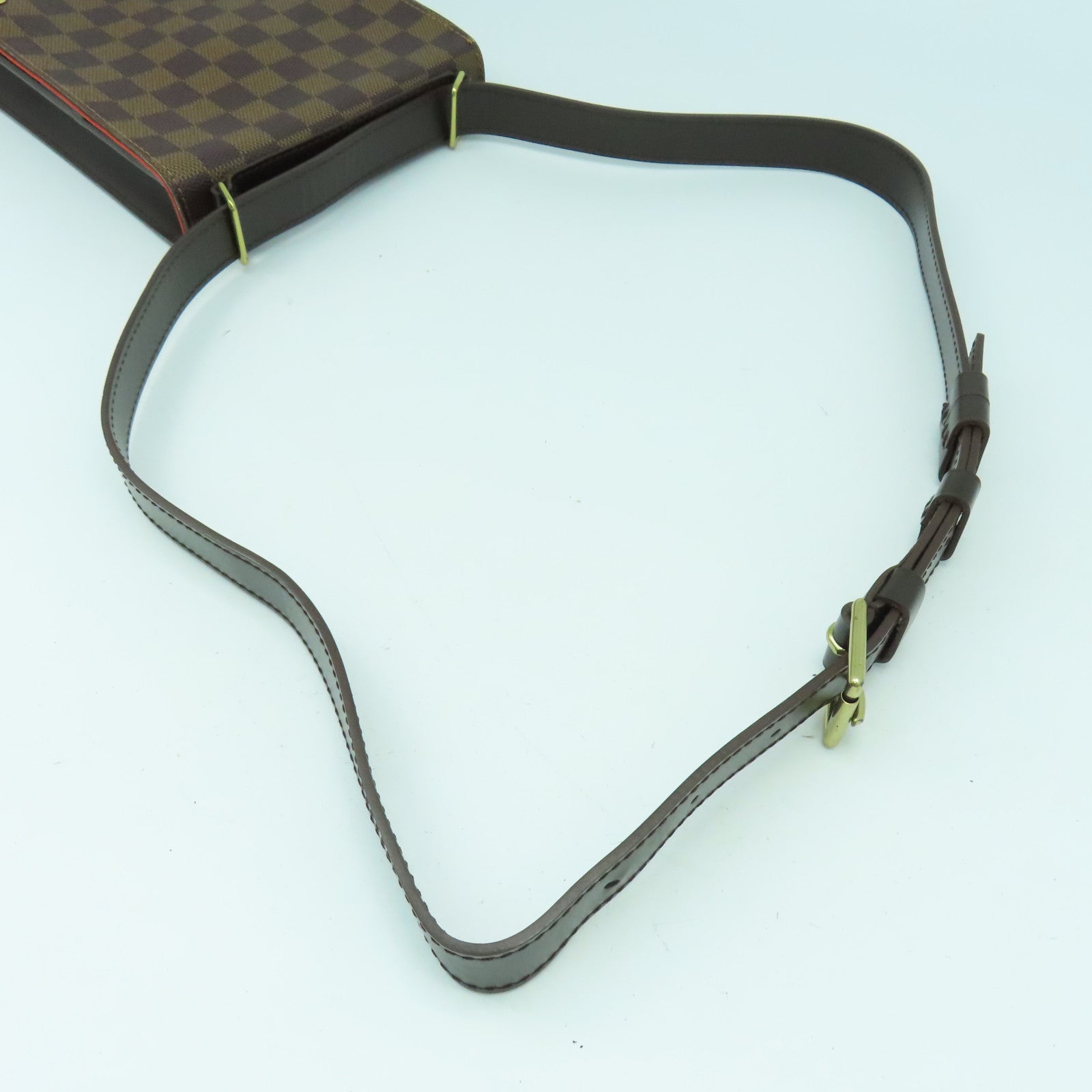 LOUIS VUITTON Damier Portobello金扣肩背袋啡色