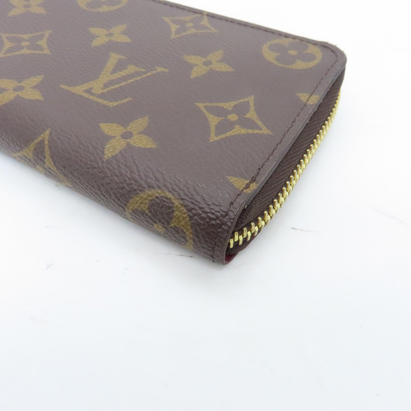 LOUIS VUITTON Monogram Clemence Gold Buckle Long Wallet Brown
