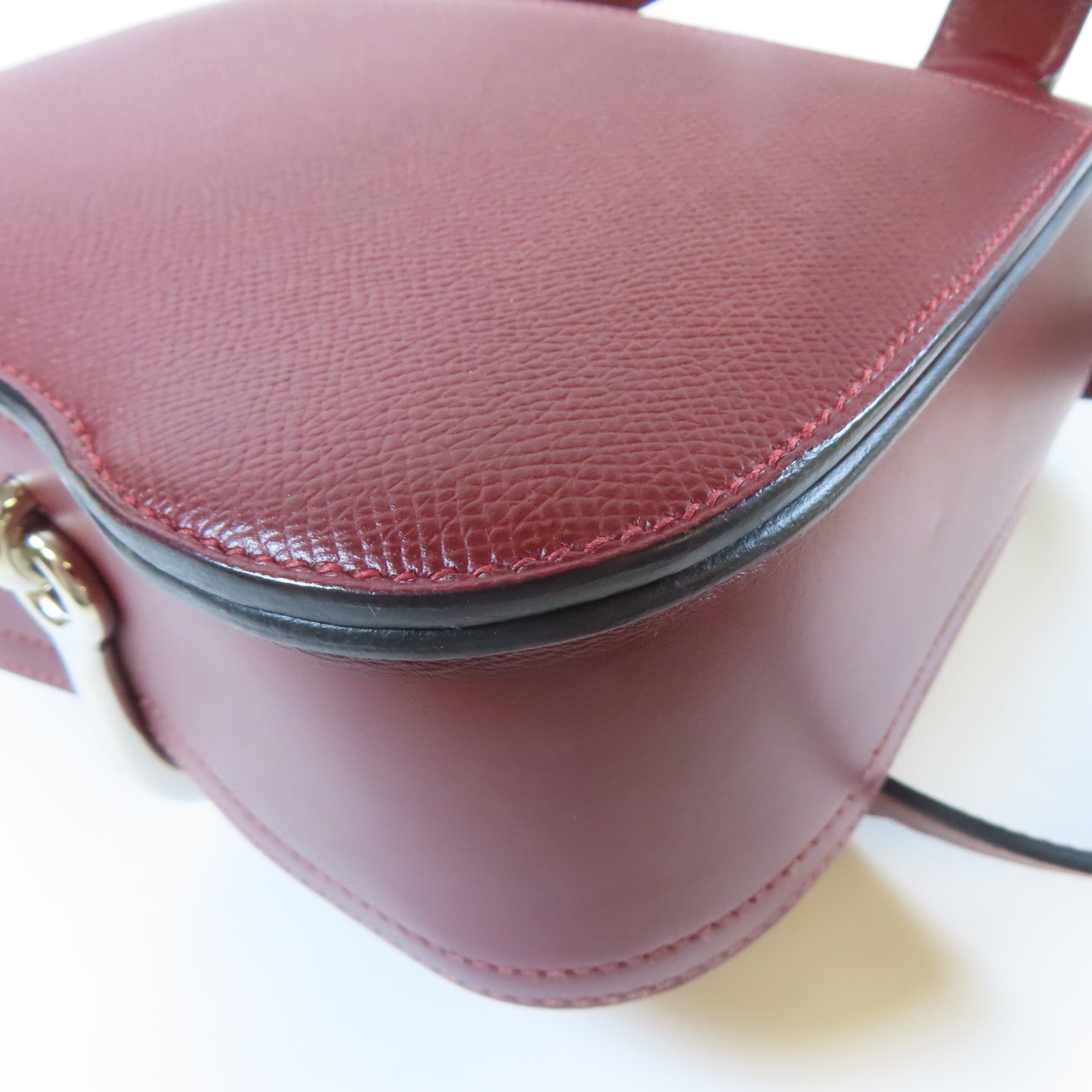 HERMES Veau Epsom皮革Della Cavaller Mini銀扣肩背袋紅色