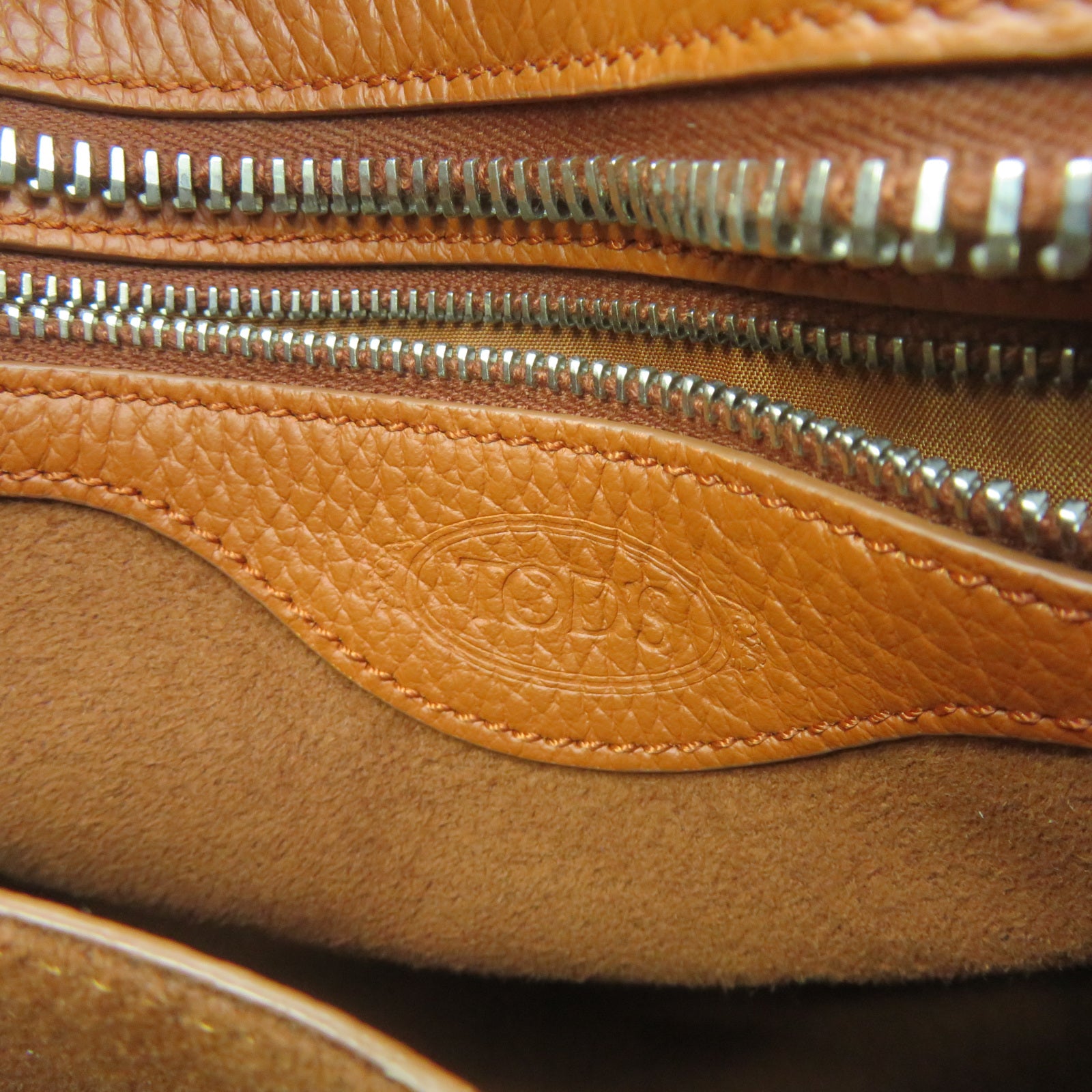 TOD’S 牛皮皮革2 Way Shoulder Bag銀扣手挽肩背兩用袋棕色