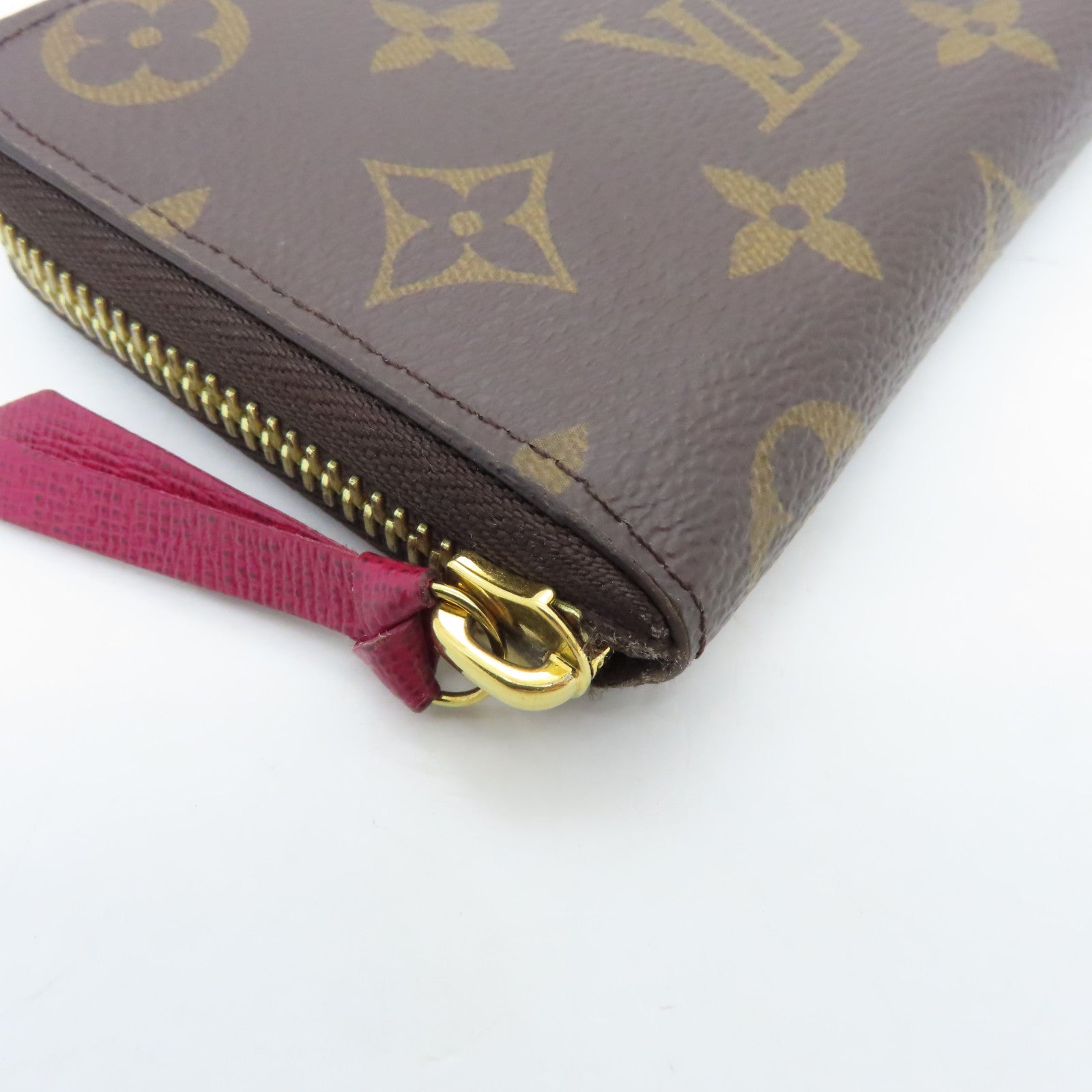 LOUIS VUITTON Monogram Clemence Gold Buckle Long Wallet Brown