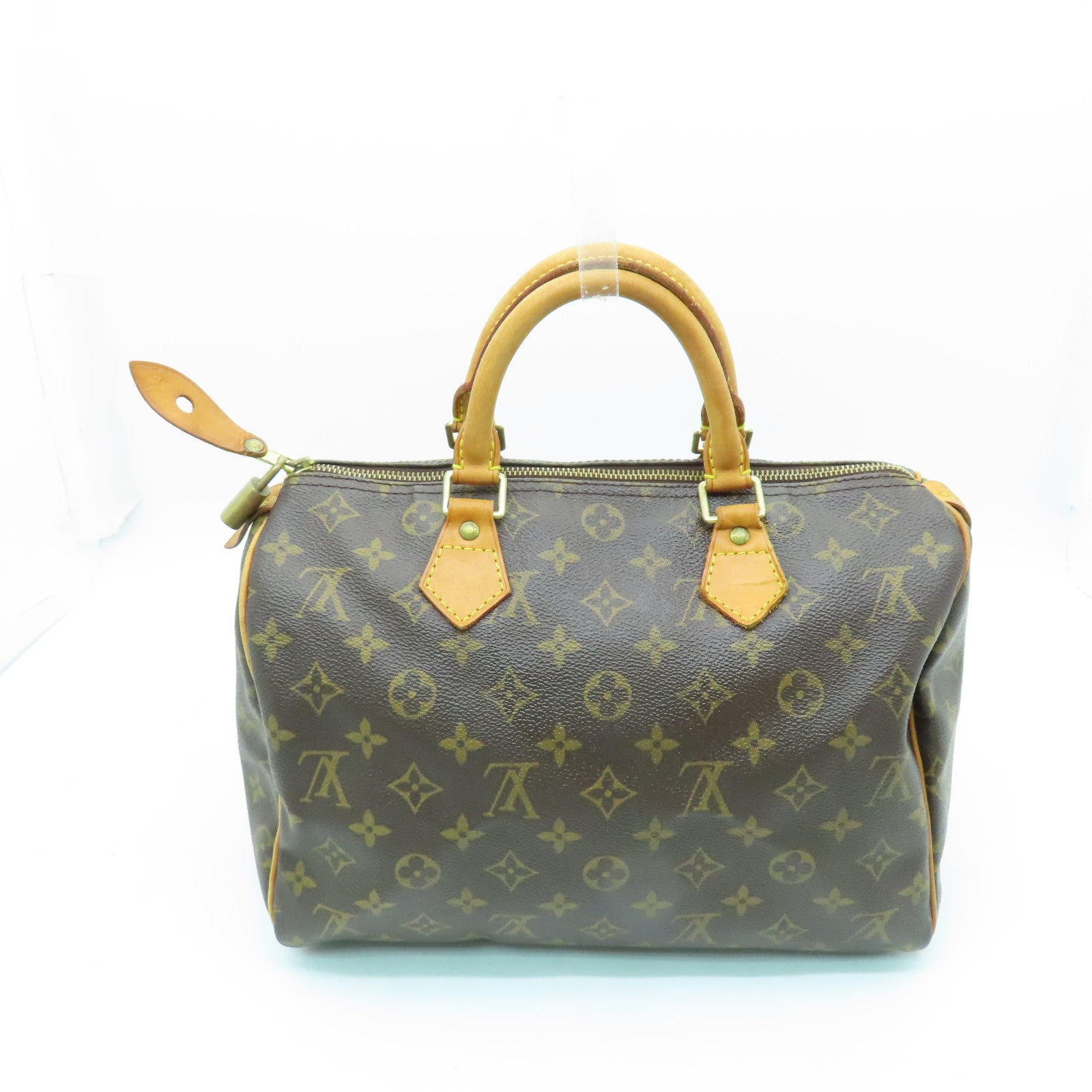 LOUIS VUITTON Monogram Speedy 30金扣手挽袋啡色