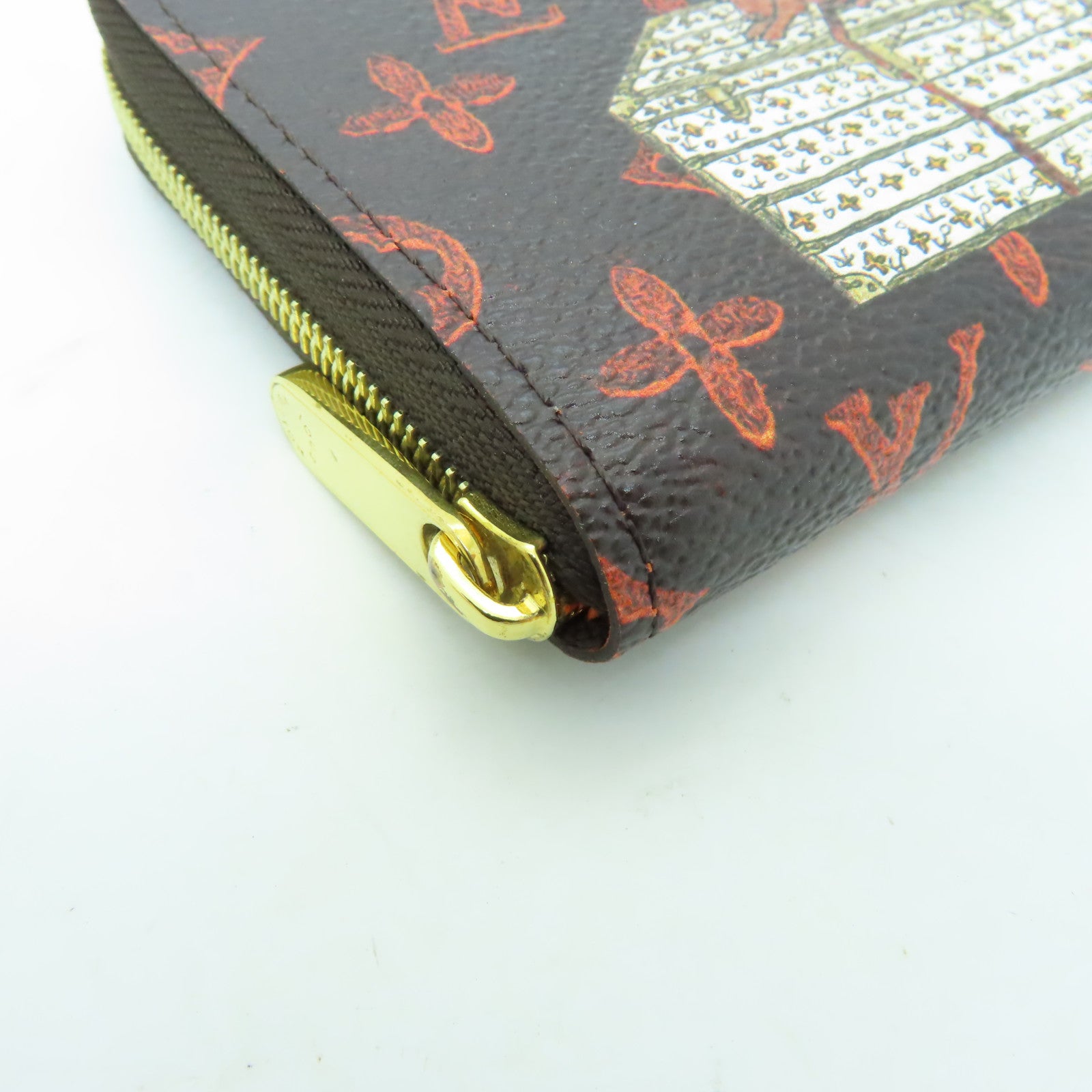 LOUIS VUITTON Catogram Zippy Coin Purse金扣零錢包棕色