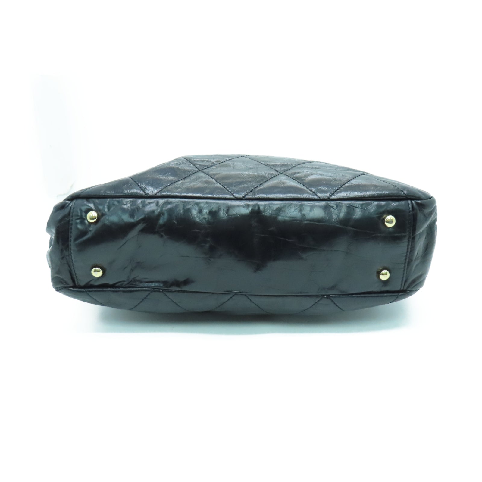 CHANEL 菱格牛皮皮革/斜紋軟呢Portobello Shoulder Bag金扣鏈帶肩背袋黑色