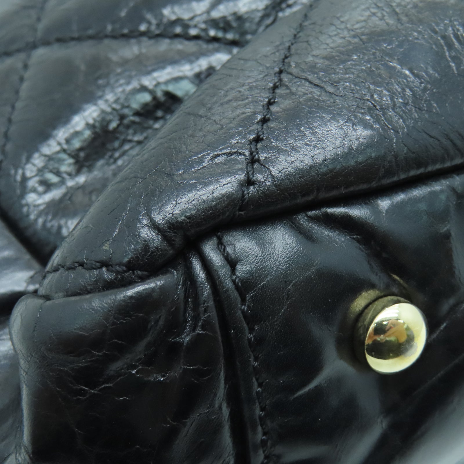CHANEL 菱格牛皮皮革/斜紋軟呢Portobello Shoulder Bag金扣鏈帶肩背袋黑色