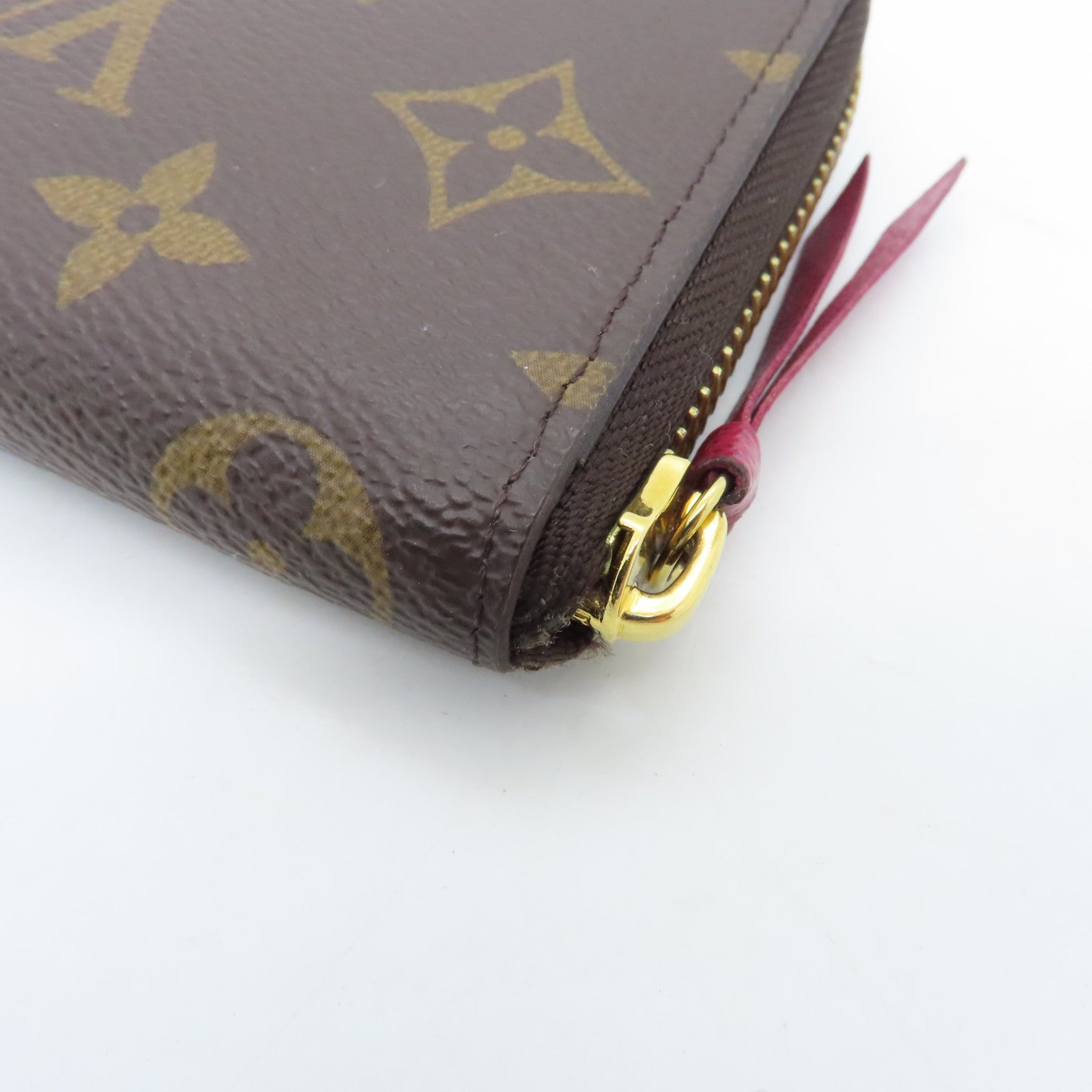 LOUIS VUITTON Monogram Clemence Gold Buckle Long Wallet Brown