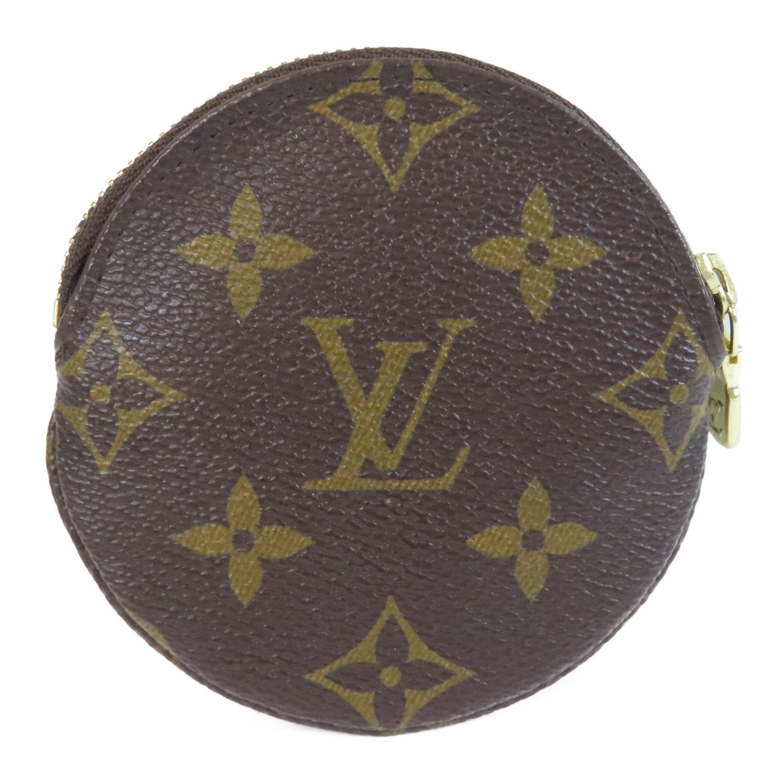 LOUIS VUITTON Monogram Porte-monnaie Rond金扣零錢包啡色