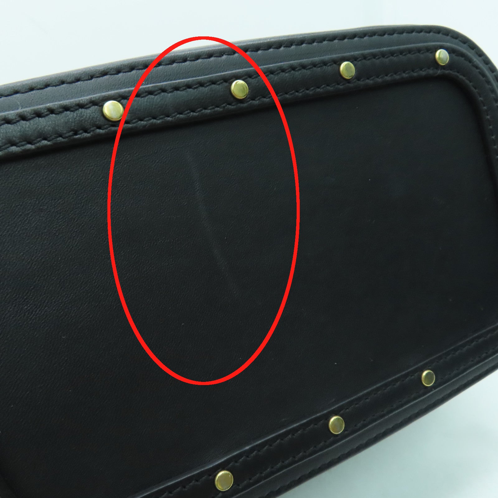 Chloe 牛皮皮革Handbag金扣手挽袋黑色