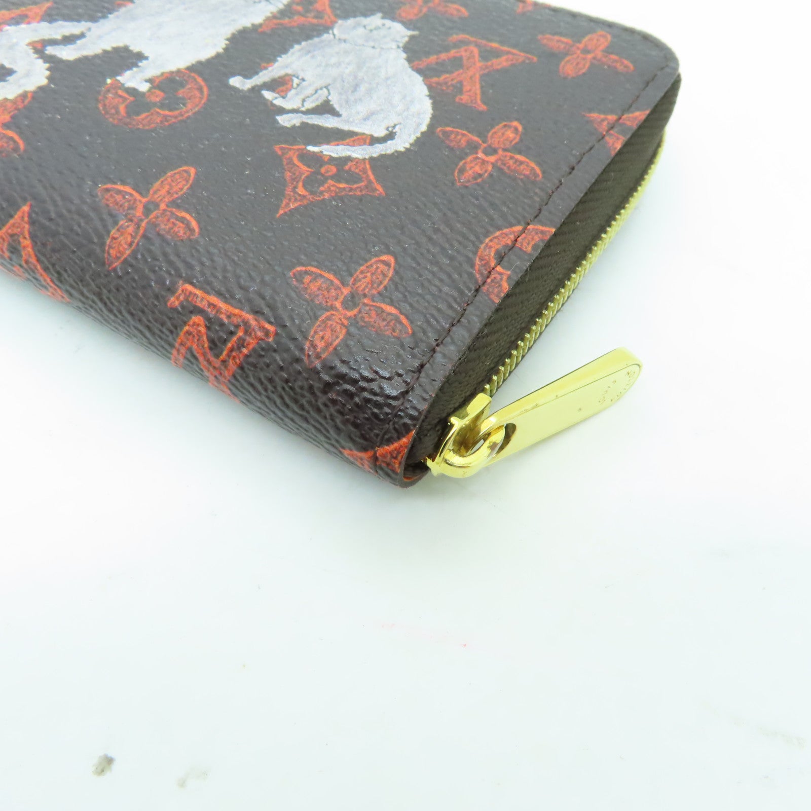 LOUIS VUITTON Catogram Zippy Coin Purse金扣零錢包棕色