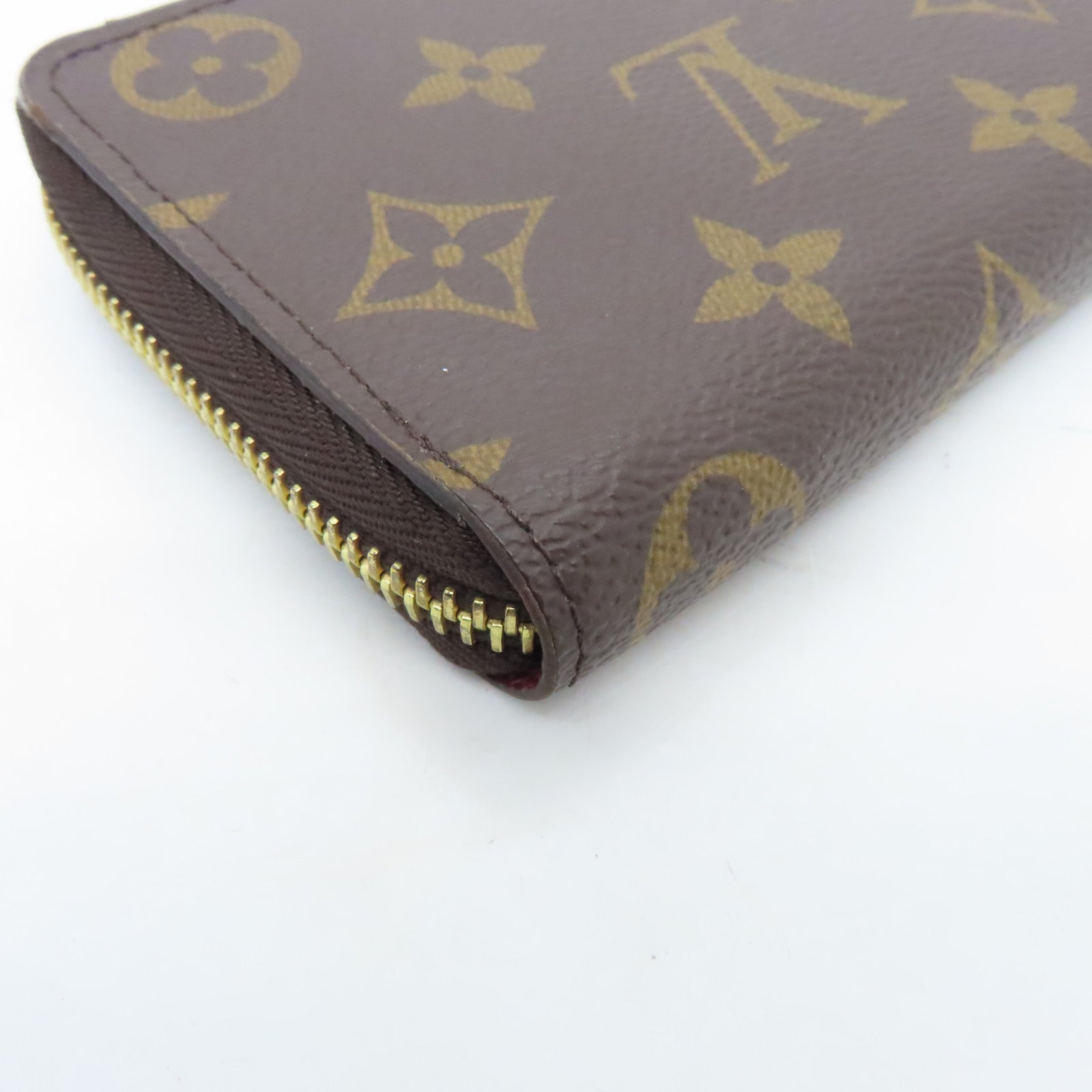 LOUIS VUITTON Monogram Clemence Gold Buckle Long Wallet Brown