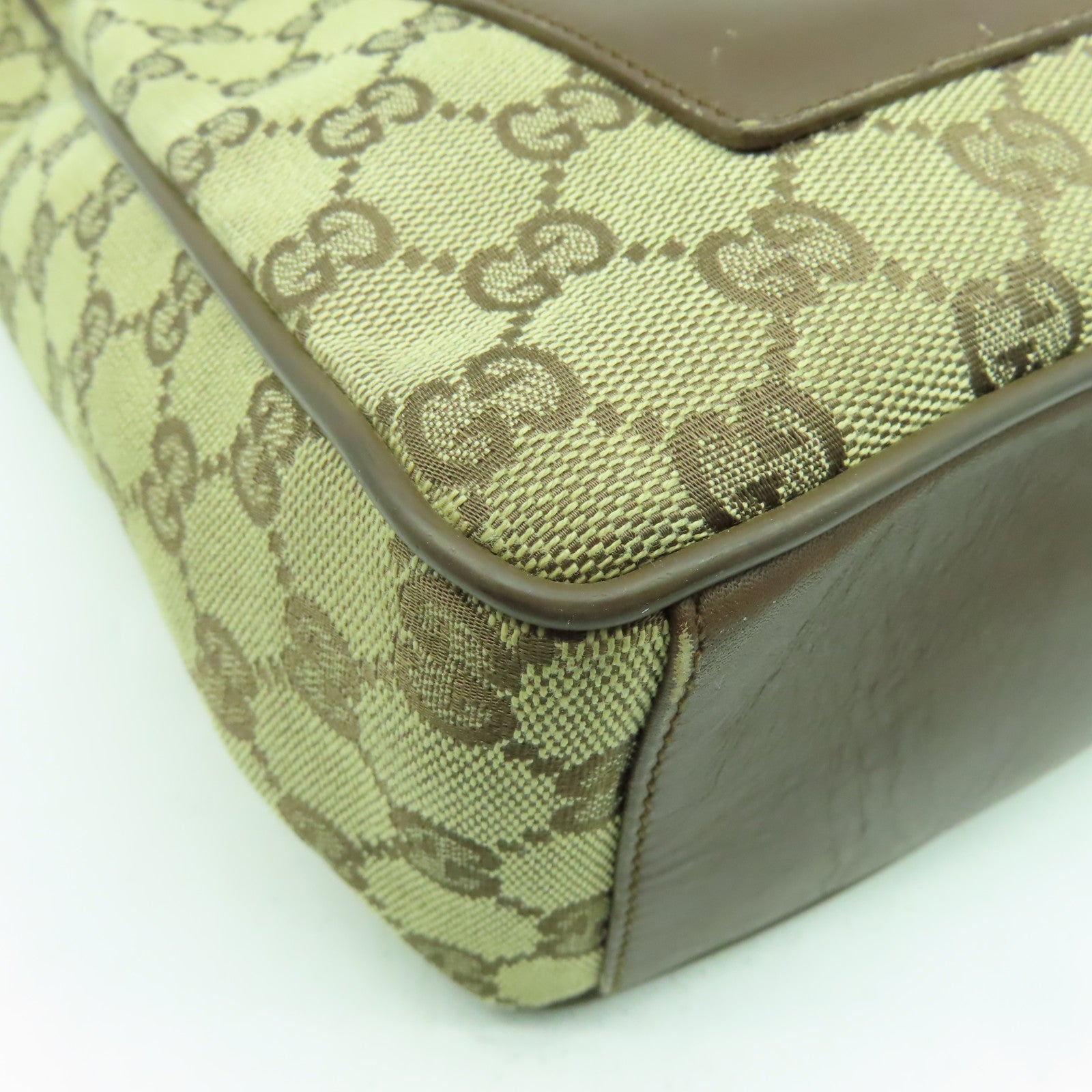 GUCCI 帆布Shoulder Bag銀扣肩背袋啡色
