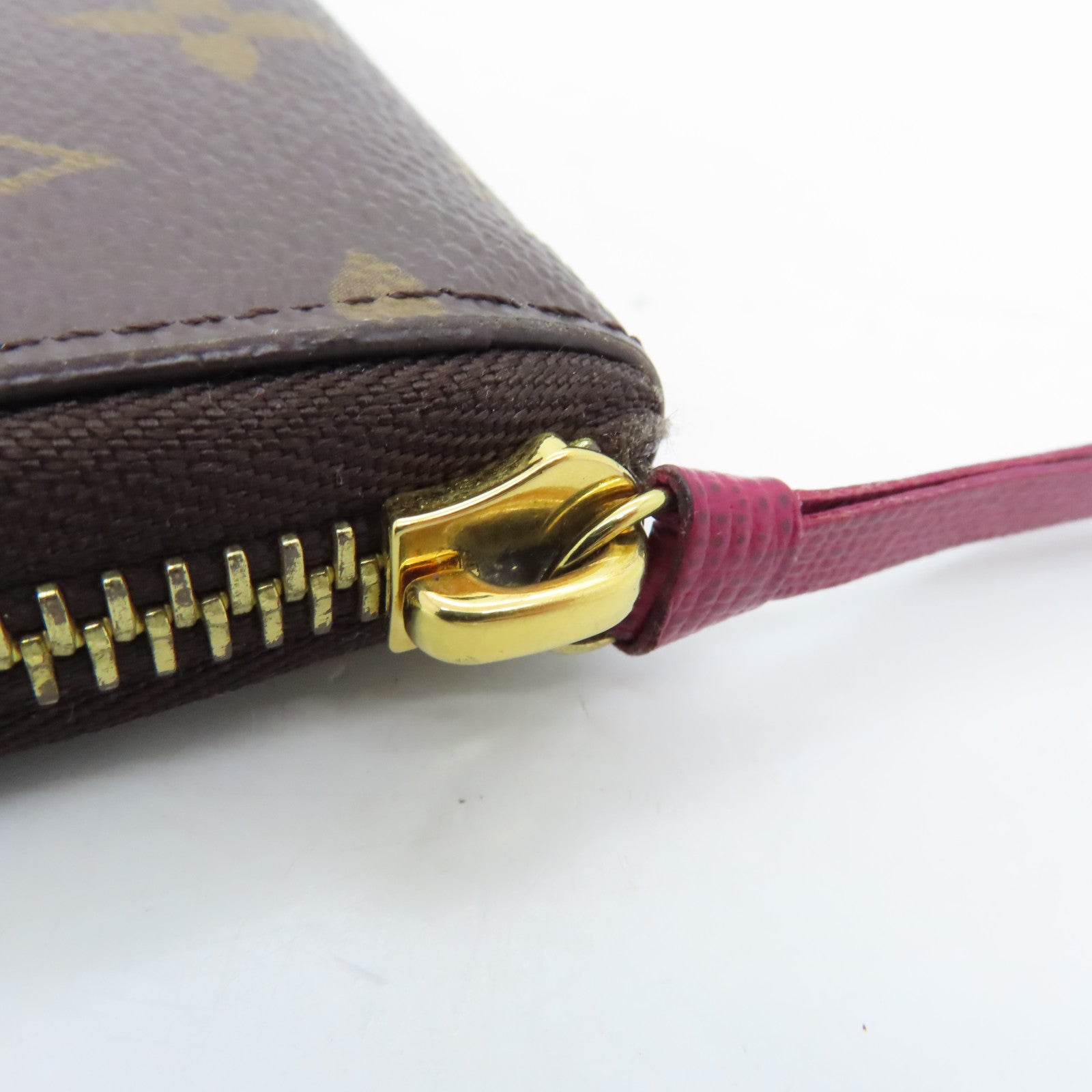 LOUIS VUITTON Monogram Clemence Gold Buckle Long Wallet Brown
