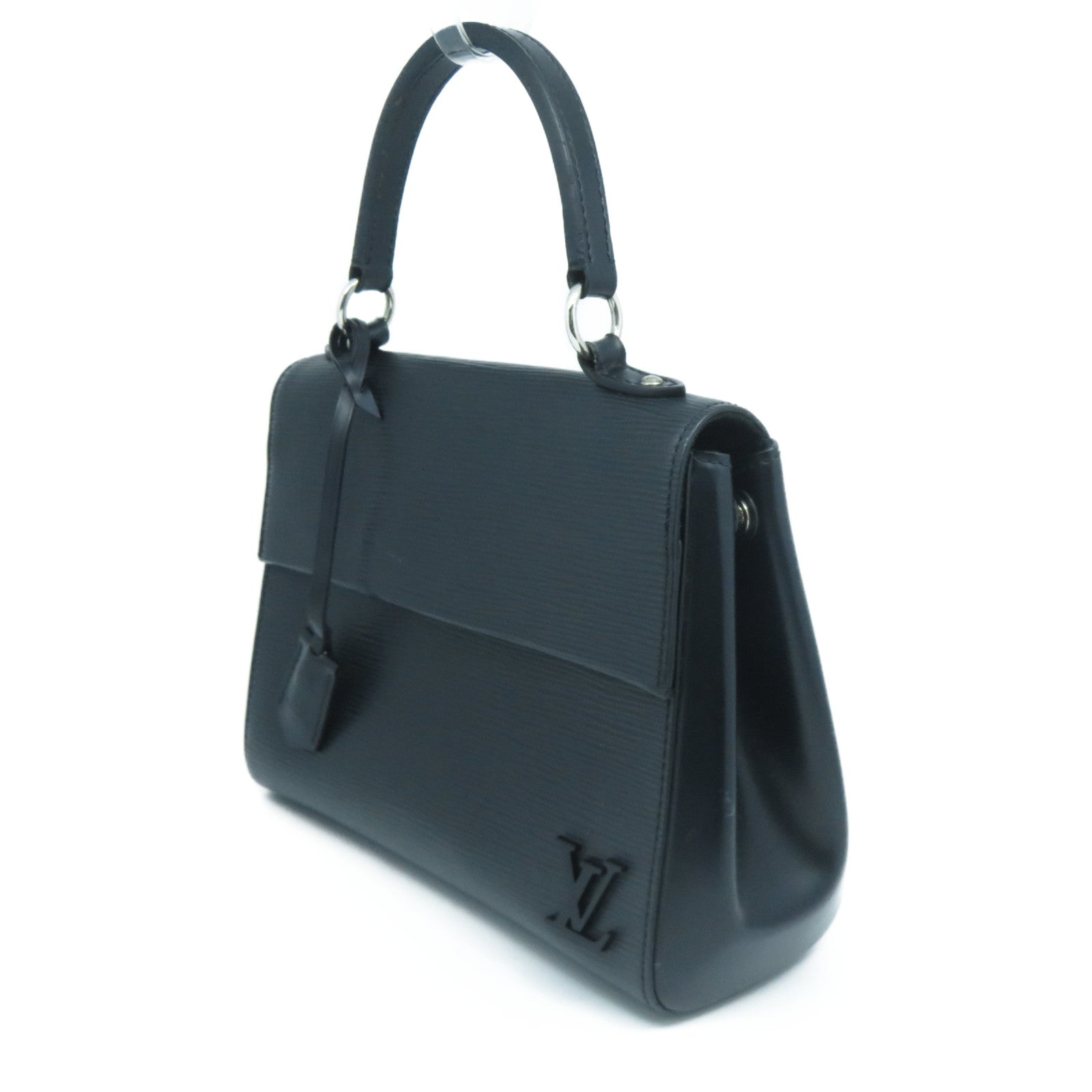 LOUIS VUITTON Epi Cluny BB銀扣手挽肩背兩用袋黑色