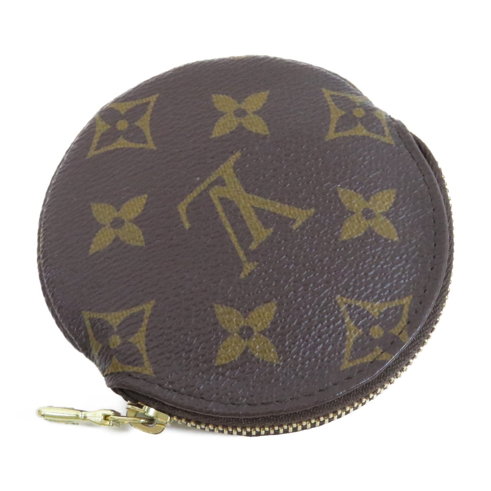 LOUIS VUITTON Monogram Porte-monnaie Rond金扣零錢包啡色