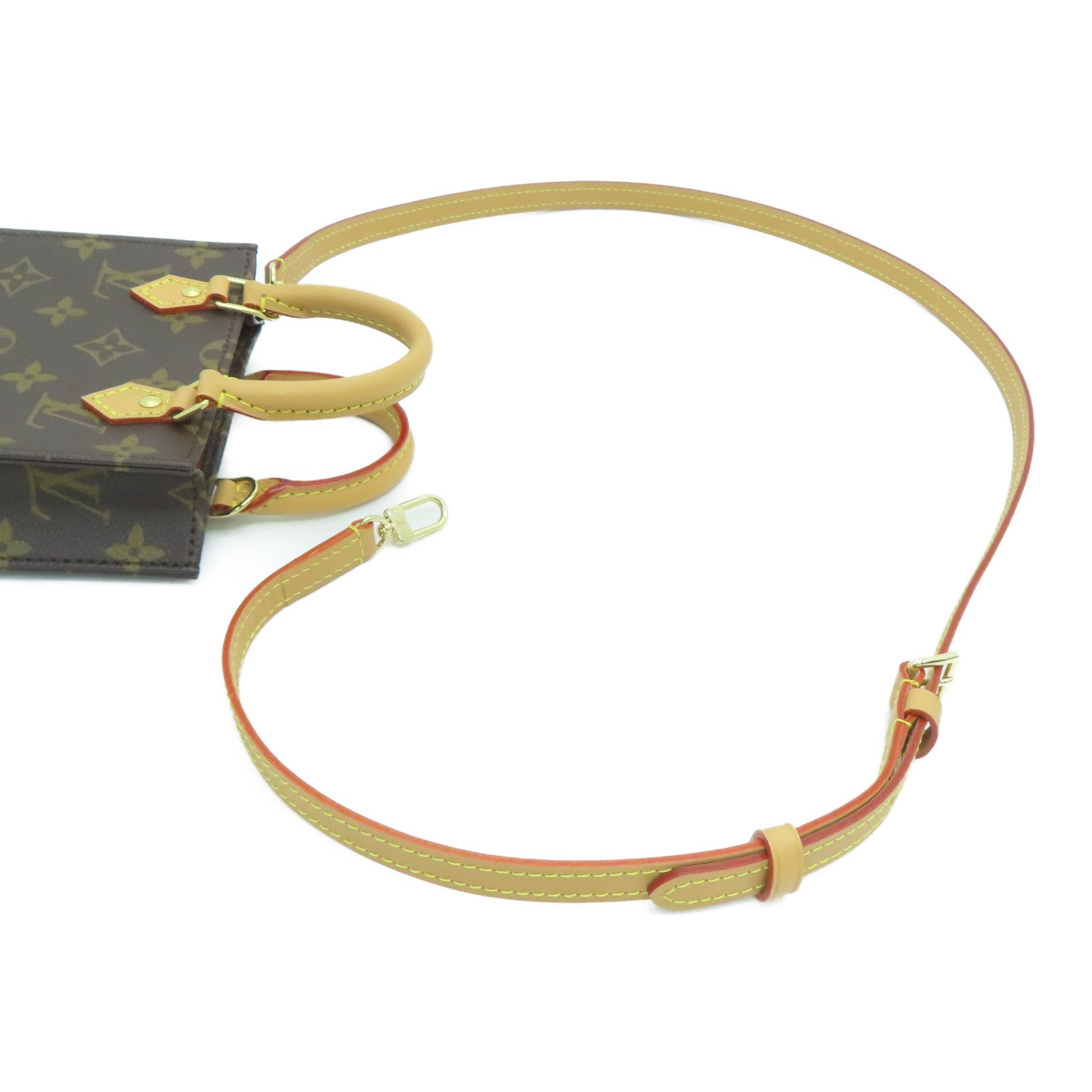 LOUIS VUITTON 【激減優惠】Monogram Petit Sac Plat Shoulder Bag金扣手挽肩背兩用袋啡色