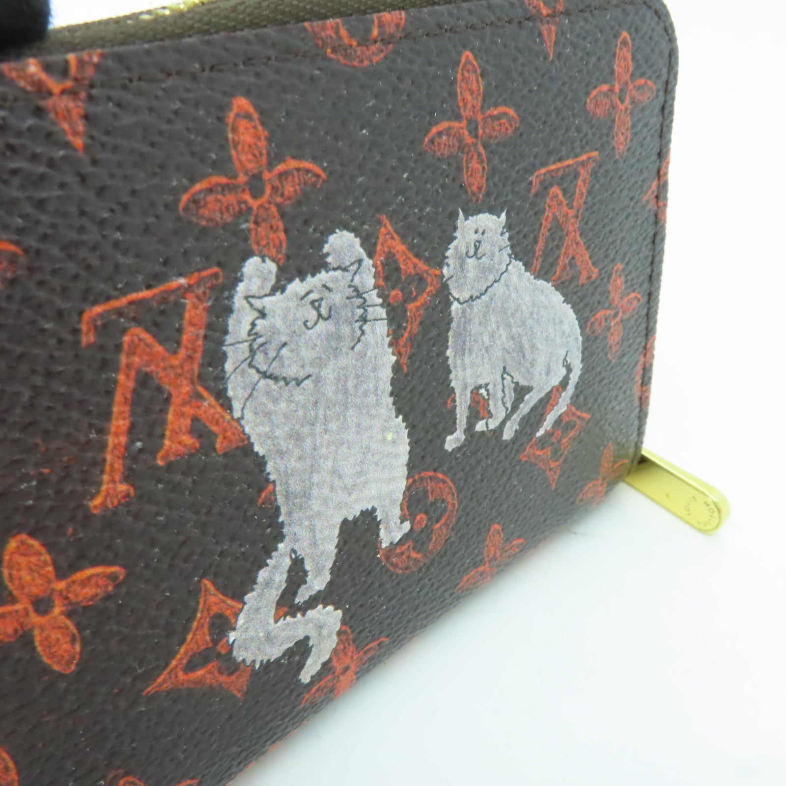 LOUIS VUITTON Catogram Zippy Coin Purse金扣零錢包棕色