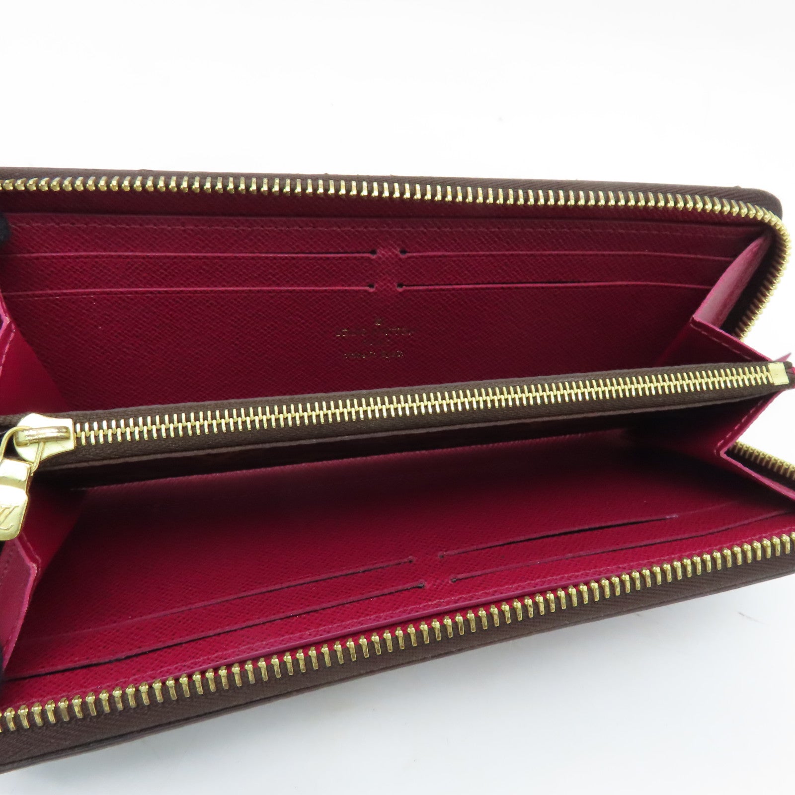 LOUIS VUITTON Monogram Clemence Gold Buckle Long Wallet Brown