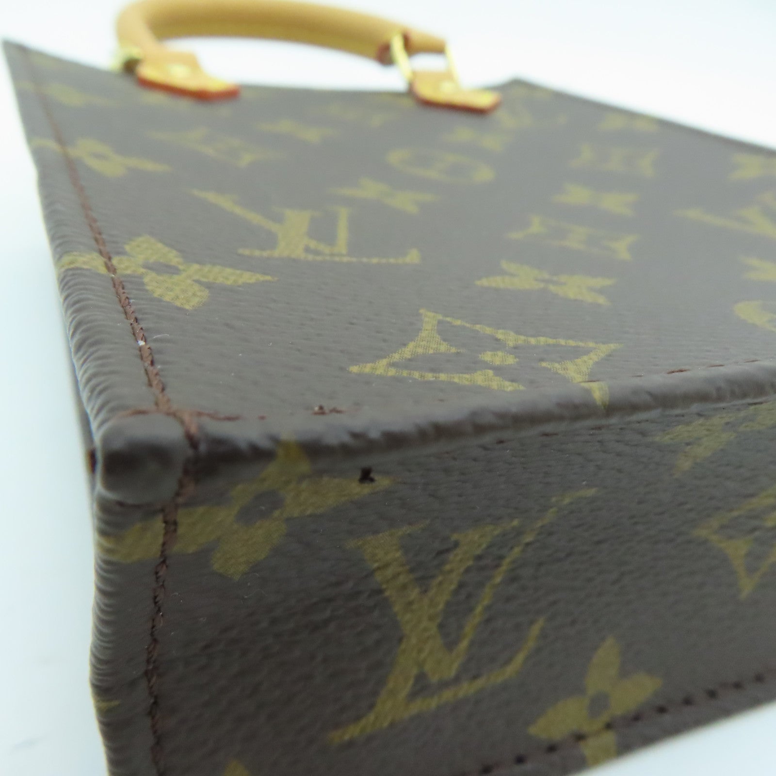 LOUIS VUITTON 【激減優惠】Monogram Petit Sac Plat Shoulder Bag金扣手挽肩背兩用袋啡色