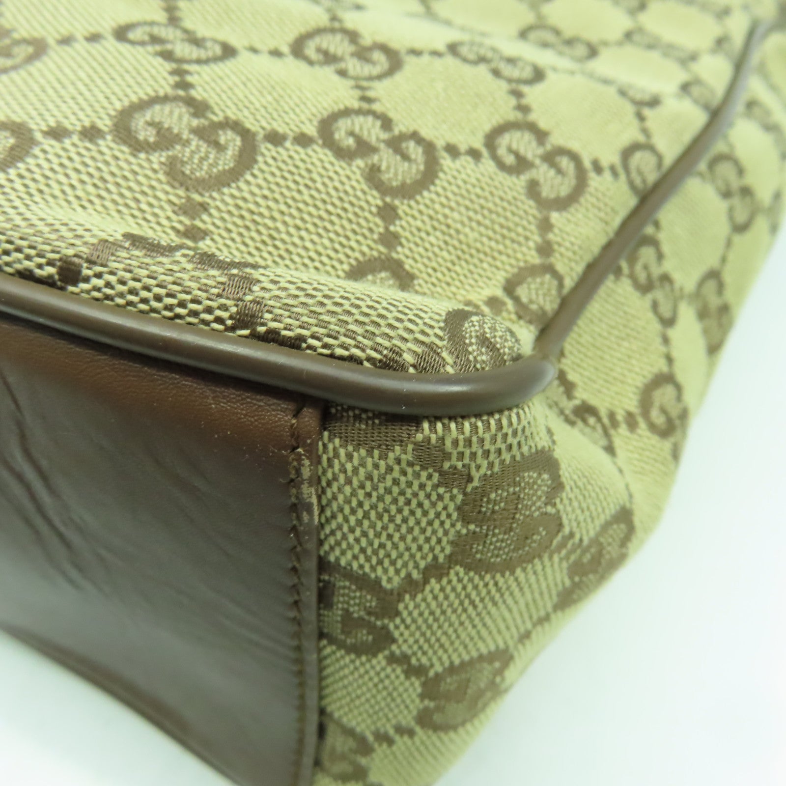 GUCCI 帆布Shoulder Bag銀扣肩背袋啡色