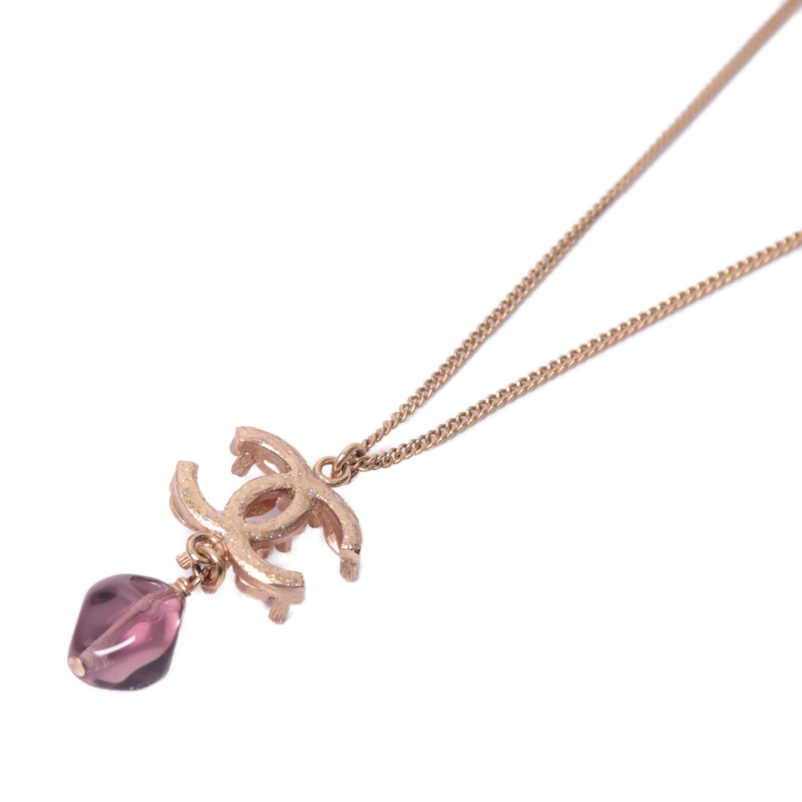 CHANEL PVC/金屬Necklace項鍊粉紅色/紫色/金色