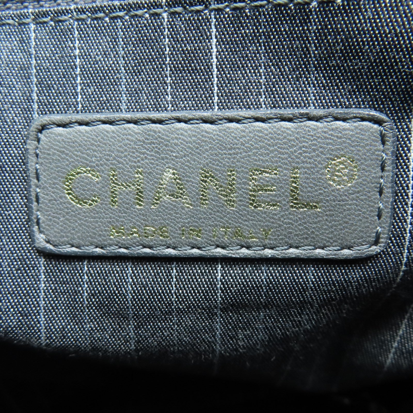 CHANEL 菱格牛皮皮革/斜紋軟呢Portobello Shoulder Bag金扣鏈帶肩背袋黑色
