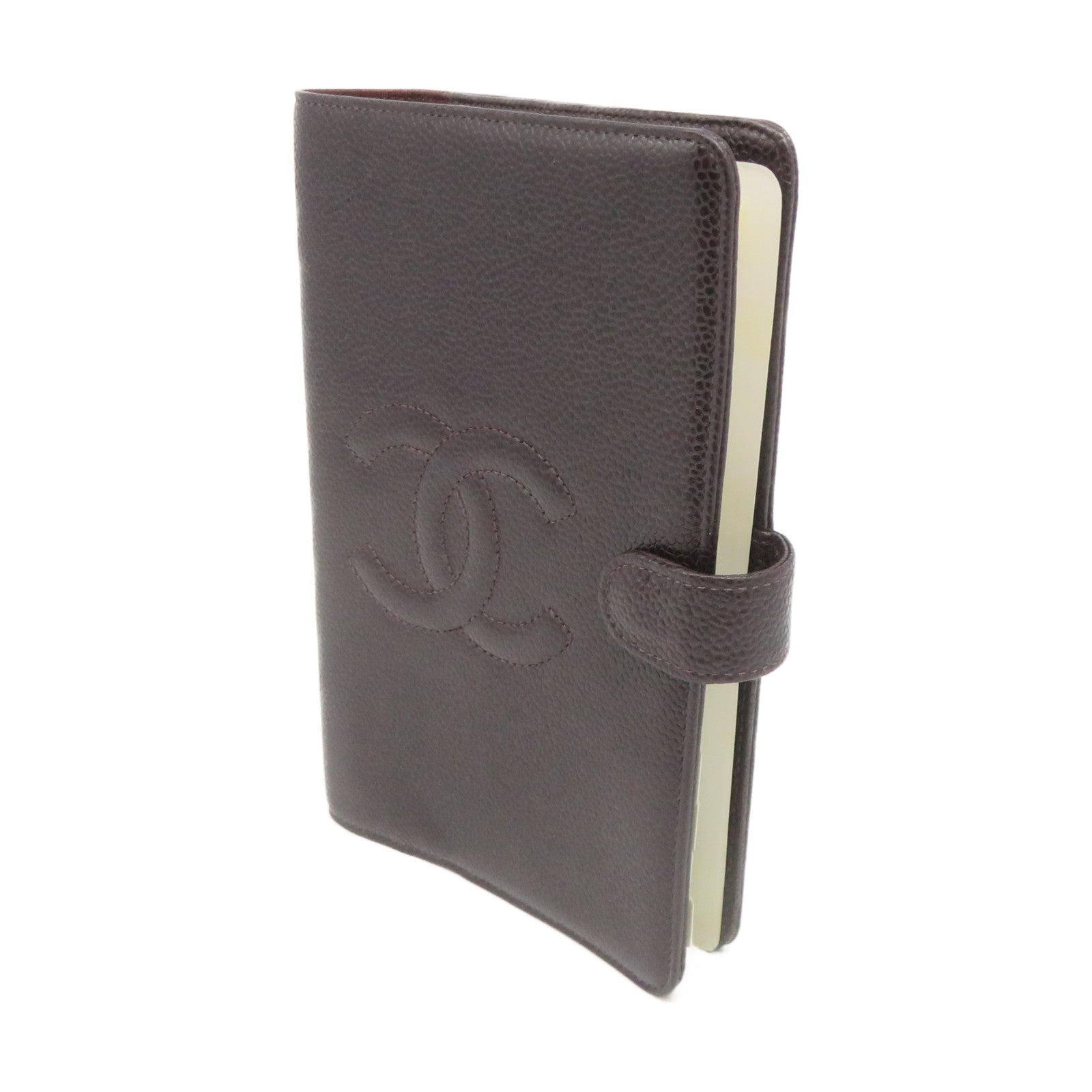 CHANEL 【激減優惠】Caviar皮革Agende Journal BooK金扣記事簿啡色