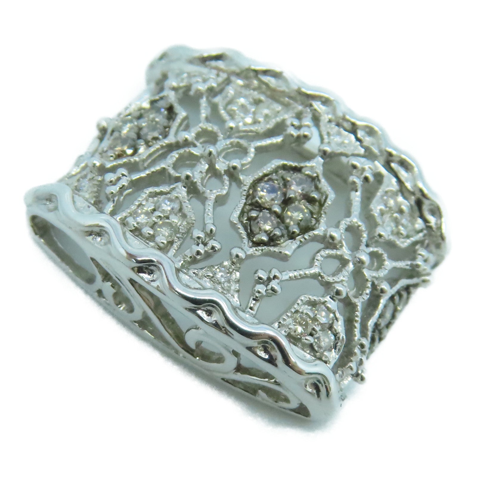 JEWELRY 18K White Gold Diamond Pendant Top 0.30ct Diamond Pendant