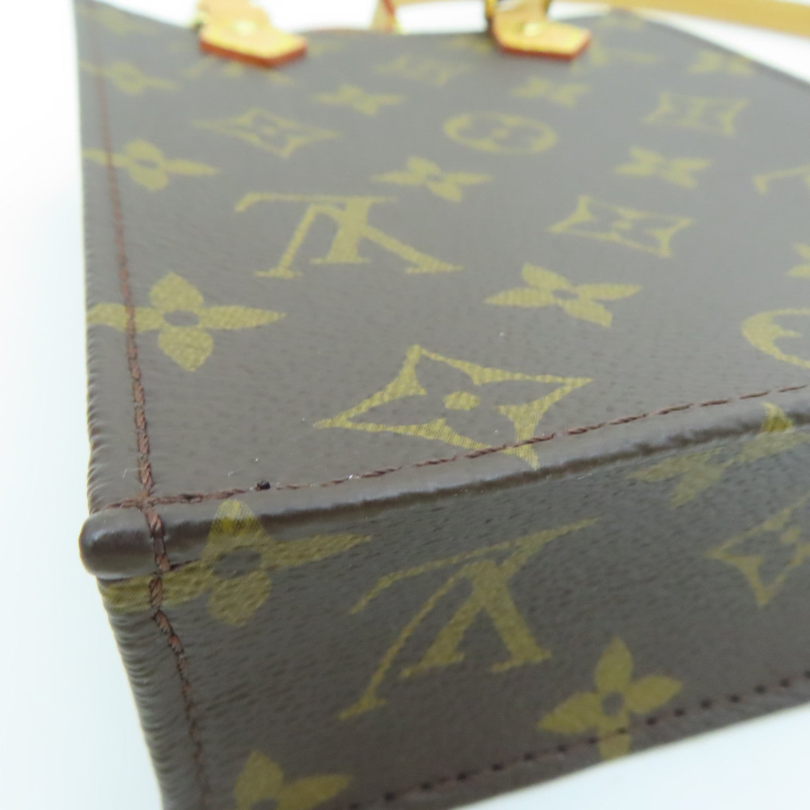 LOUIS VUITTON 【激減優惠】Monogram Petit Sac Plat Shoulder Bag金扣手挽肩背兩用袋啡色