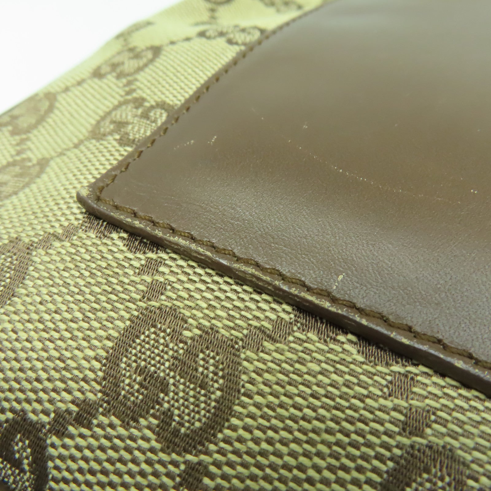 GUCCI 帆布Shoulder Bag銀扣肩背袋啡色