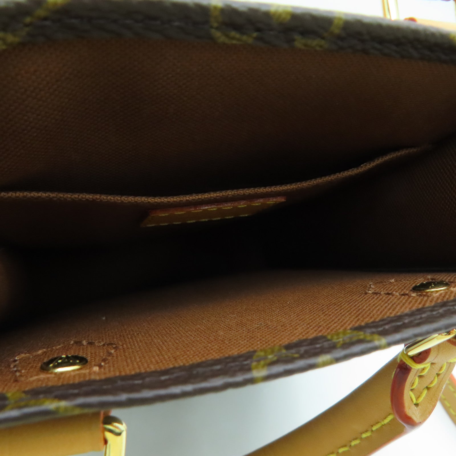 LOUIS VUITTON 【激減優惠】Monogram Petit Sac Plat Shoulder Bag金扣手挽肩背兩用袋啡色