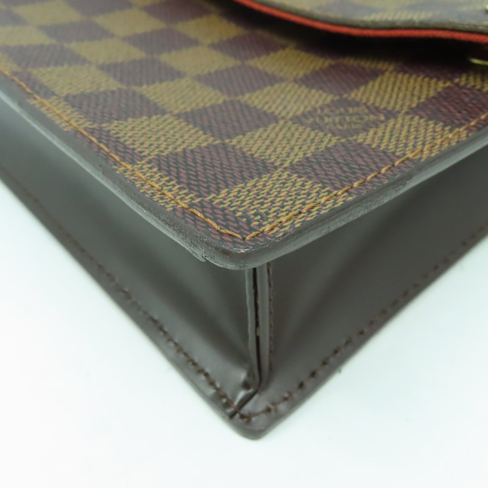 LOUIS VUITTON Damier Portobello金扣肩背袋啡色