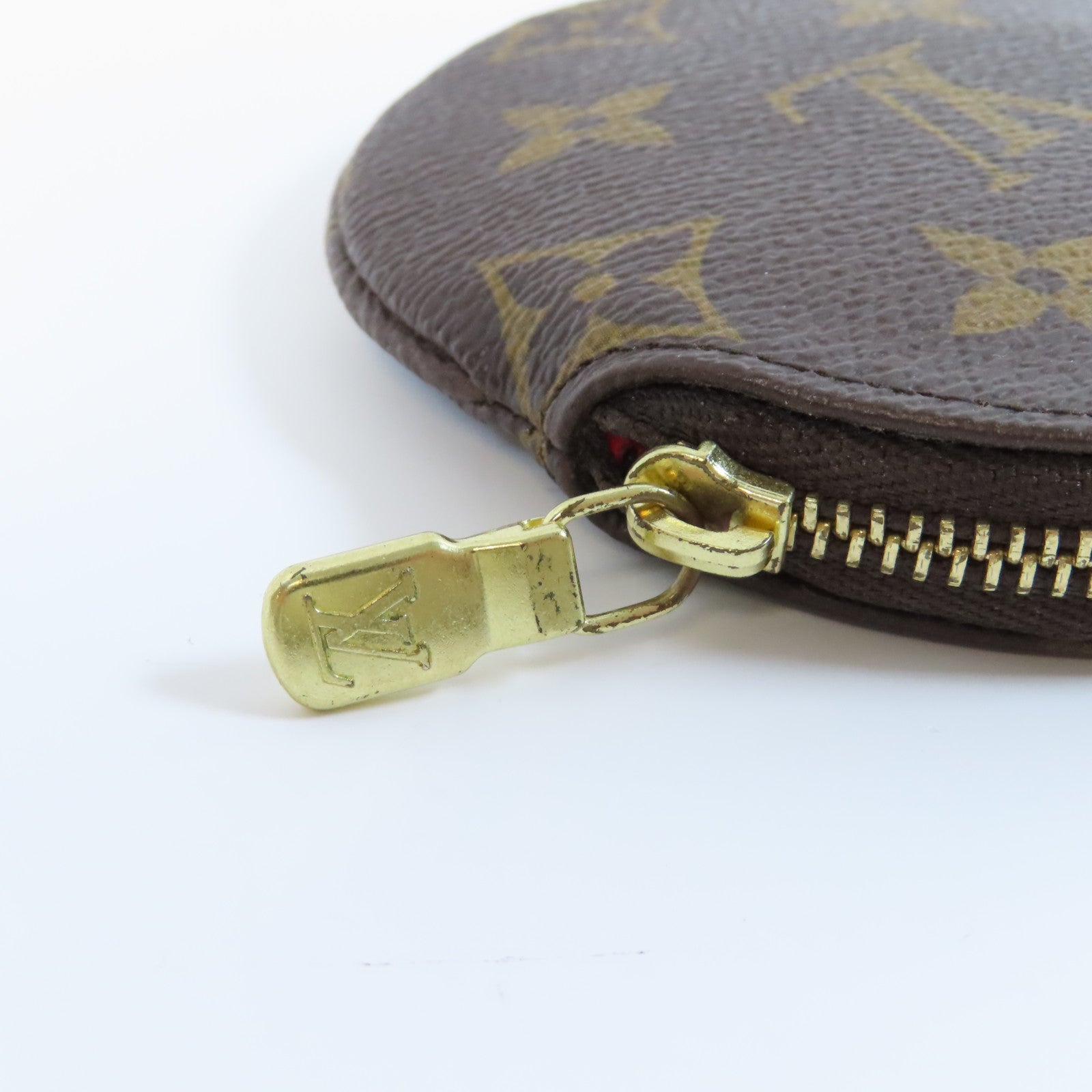 LOUIS VUITTON Monogram Porte-monnaie Rond金扣零錢包啡色