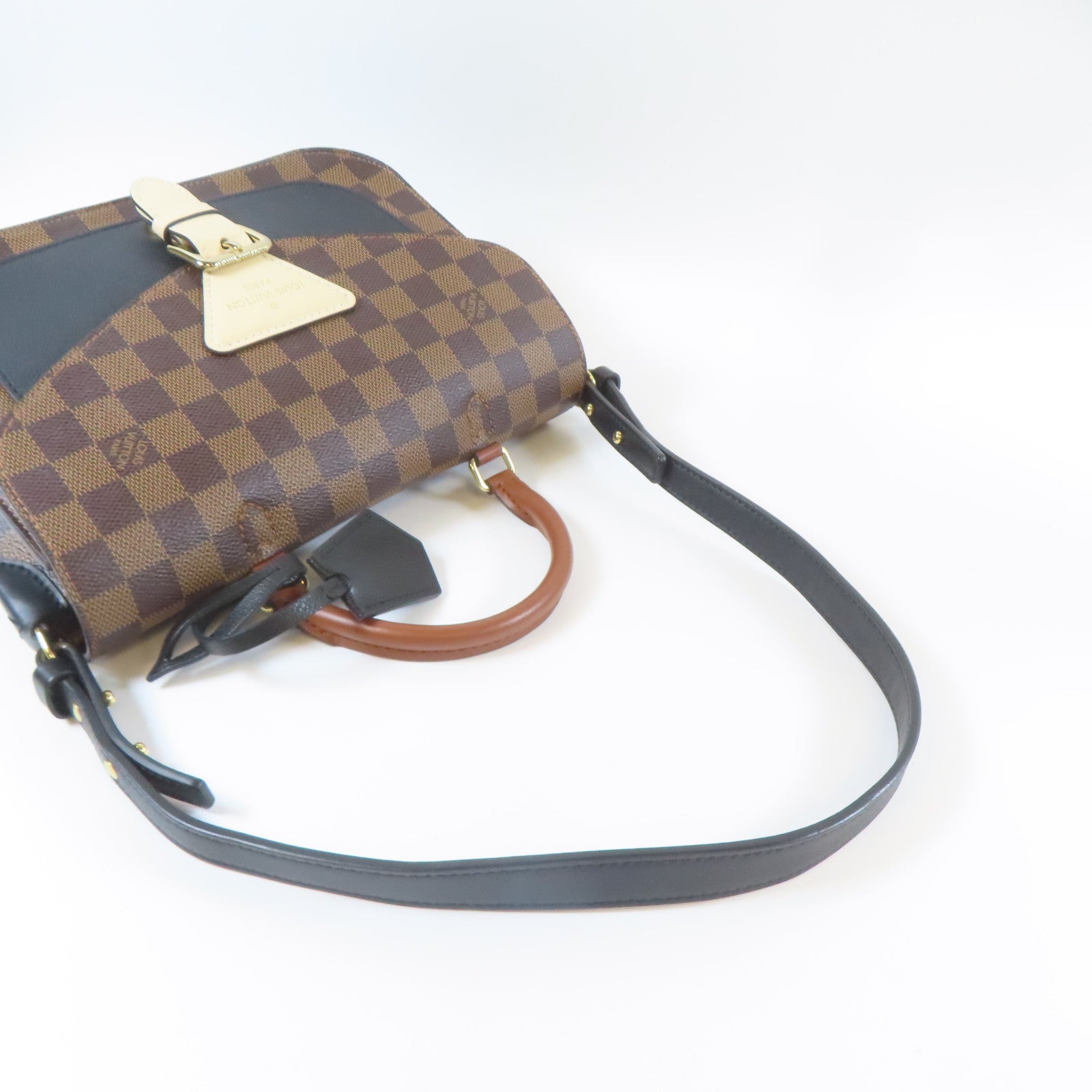 LOUIS VUITTON Damier Beaumarchais金扣手挽肩背兩用袋啡色