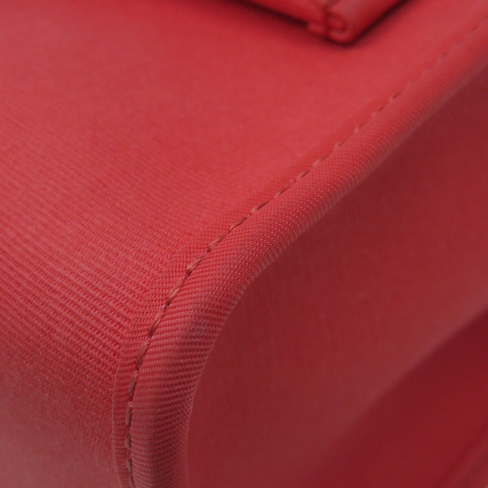 HERMES 帆布Herbag PM銀扣手挽肩背兩用袋紅色/棕色