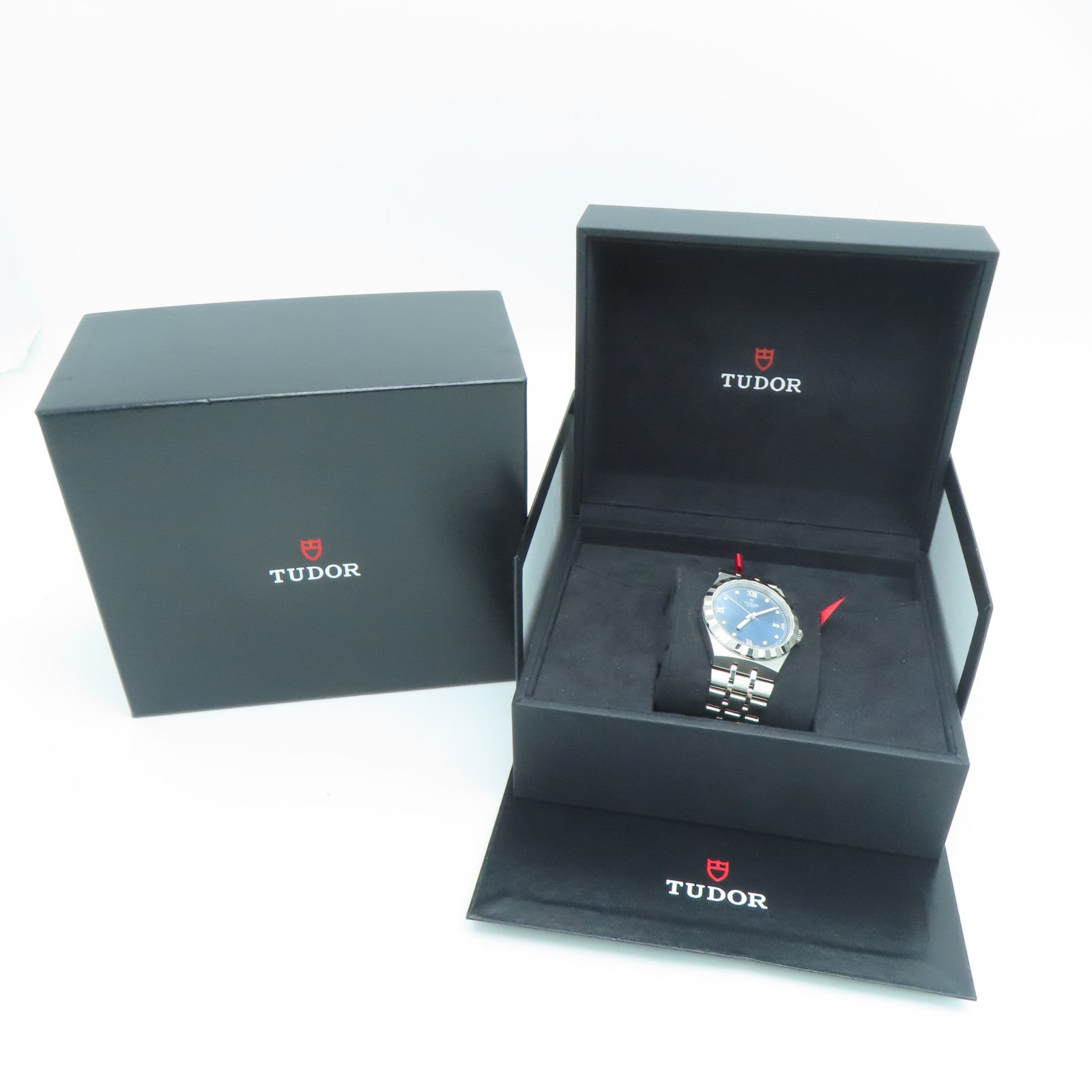 TUDOR Royal 38mm不锈钢钻石手表自动机芯蓝色
